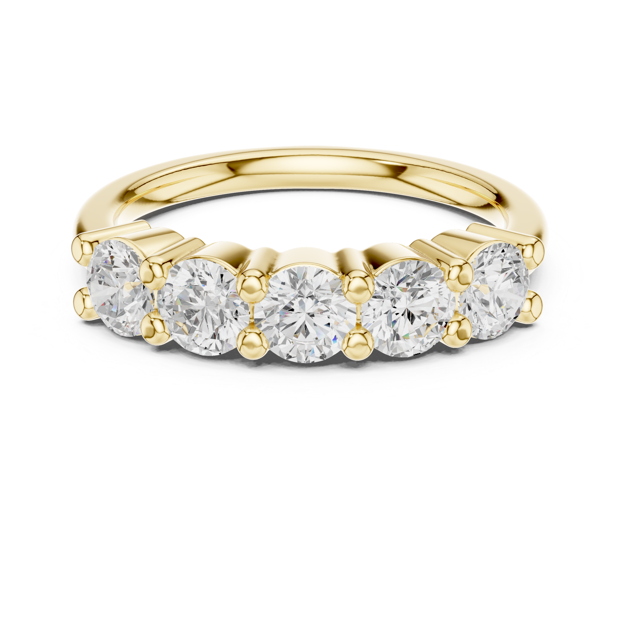 Round Diamond Five Stone Engagement Ring