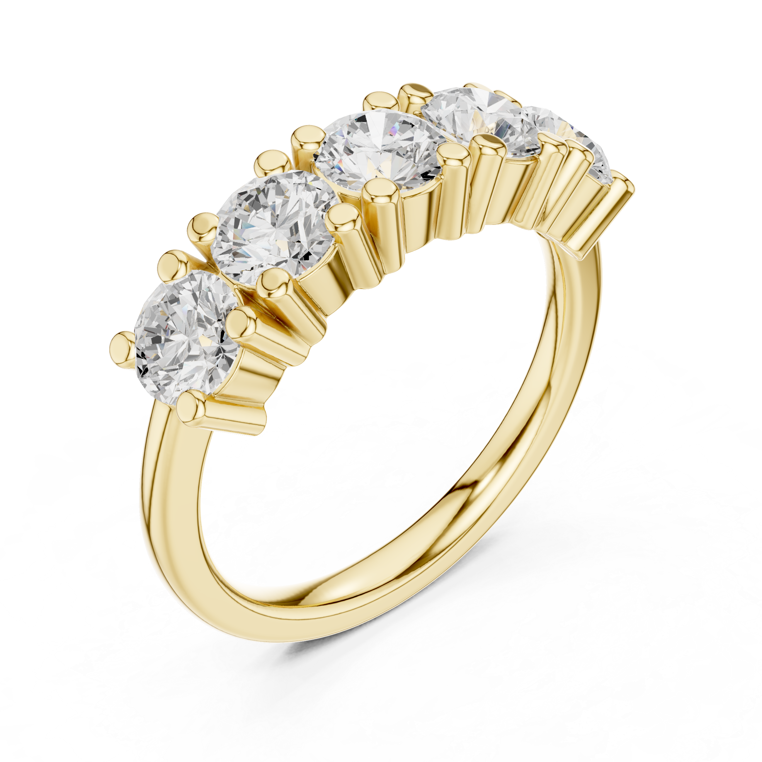 Round Diamond Five Stone Ring