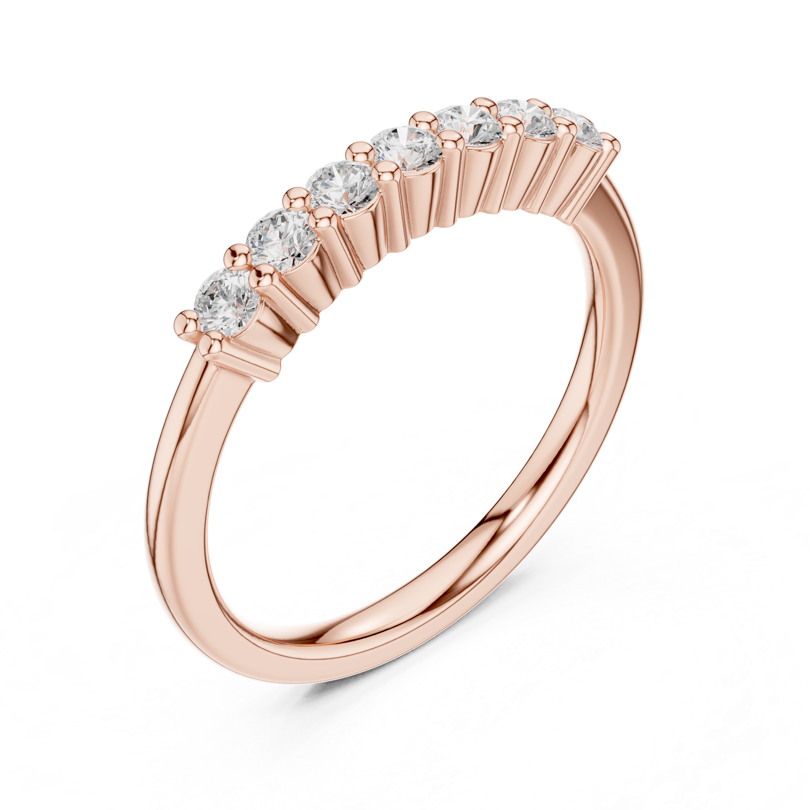 Round Diamond Half Eternity Ring