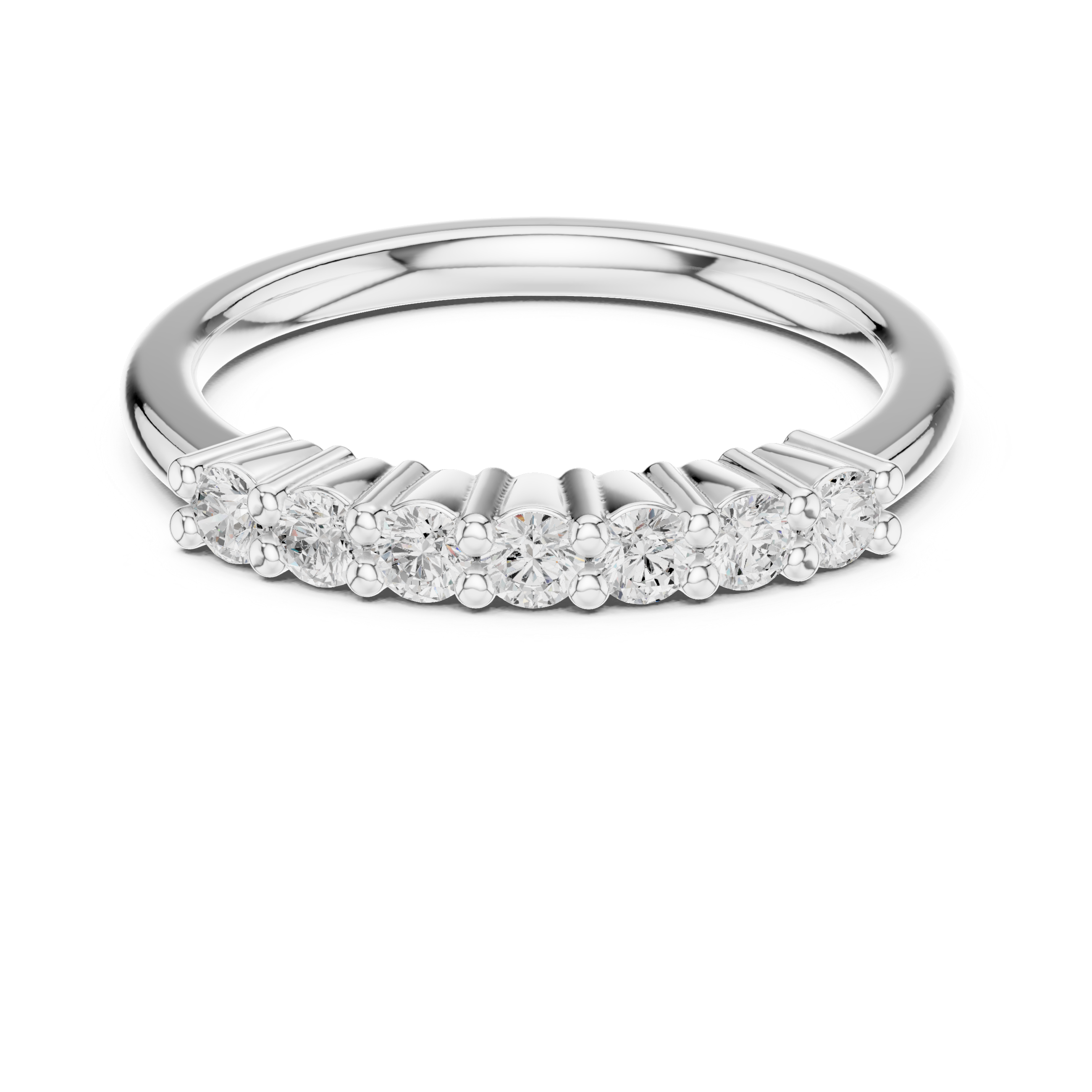 Round Diamond Half Eternity Ring