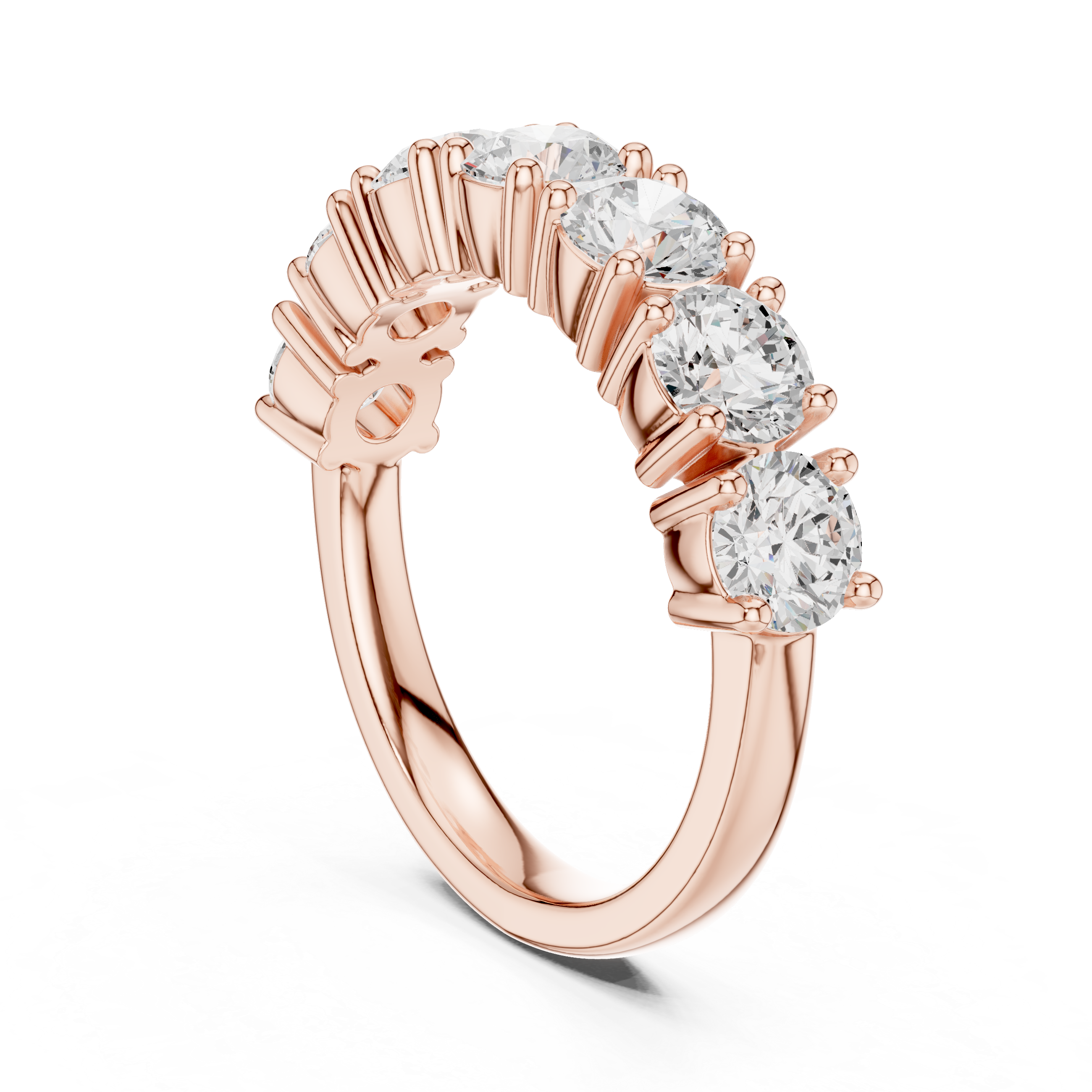 Round Diamond Half Eternity Ring