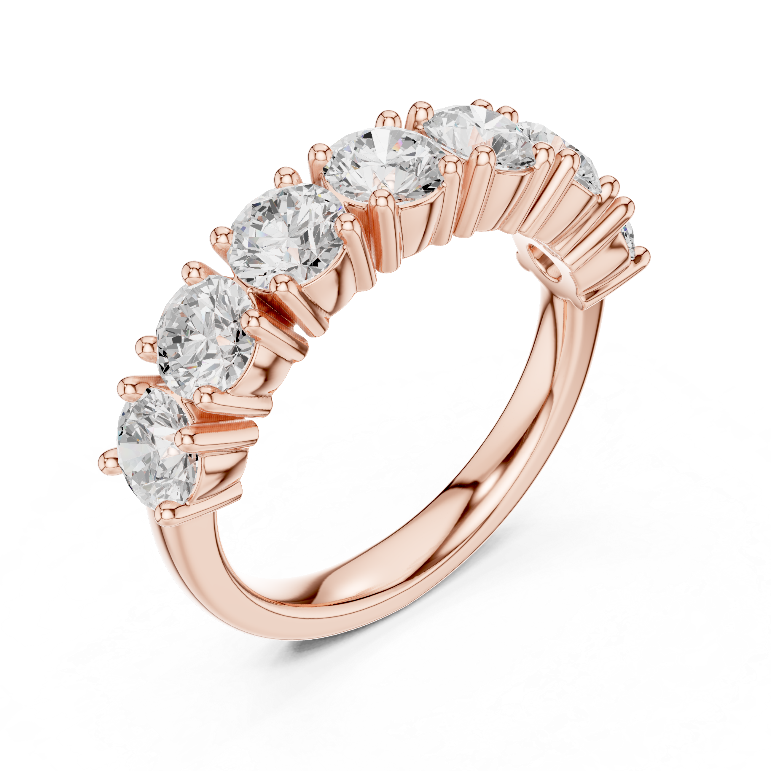 Round Diamond Half Eternity Ring