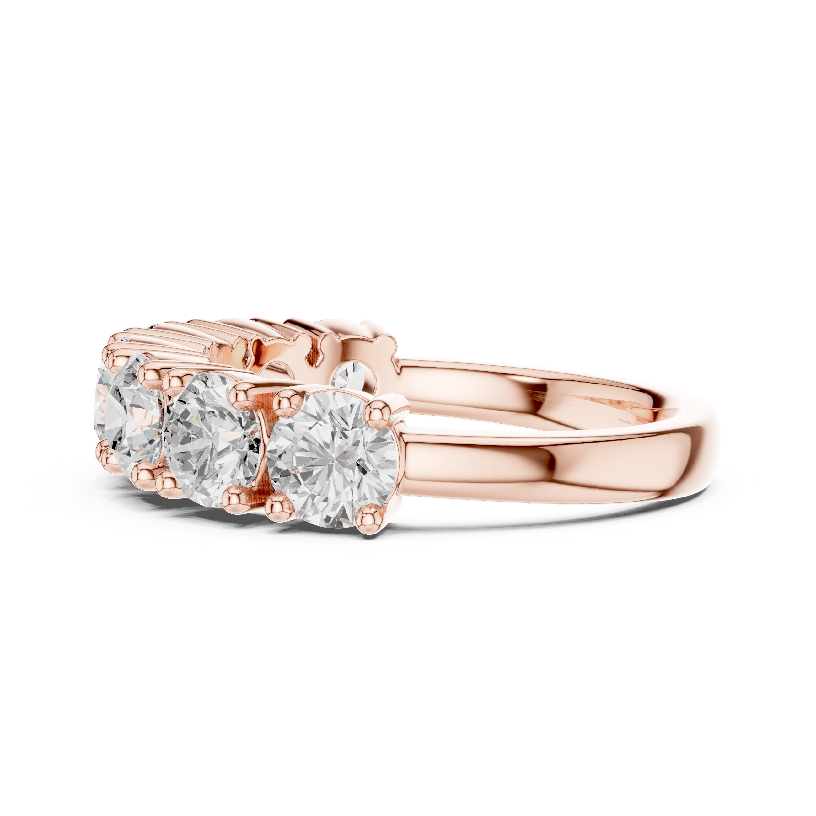 Round Diamond Half Eternity Ring