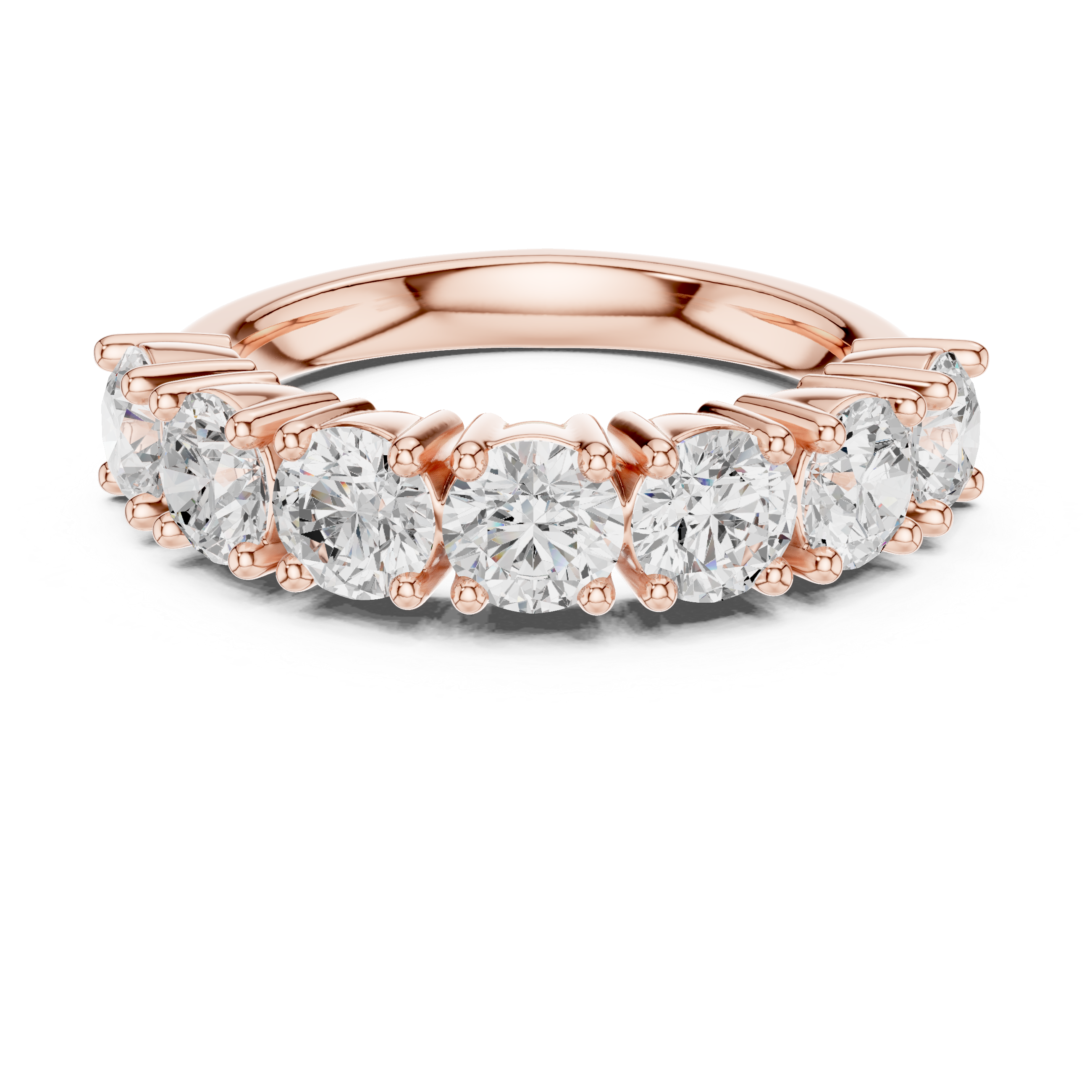 Round Diamond Half Eternity Ring