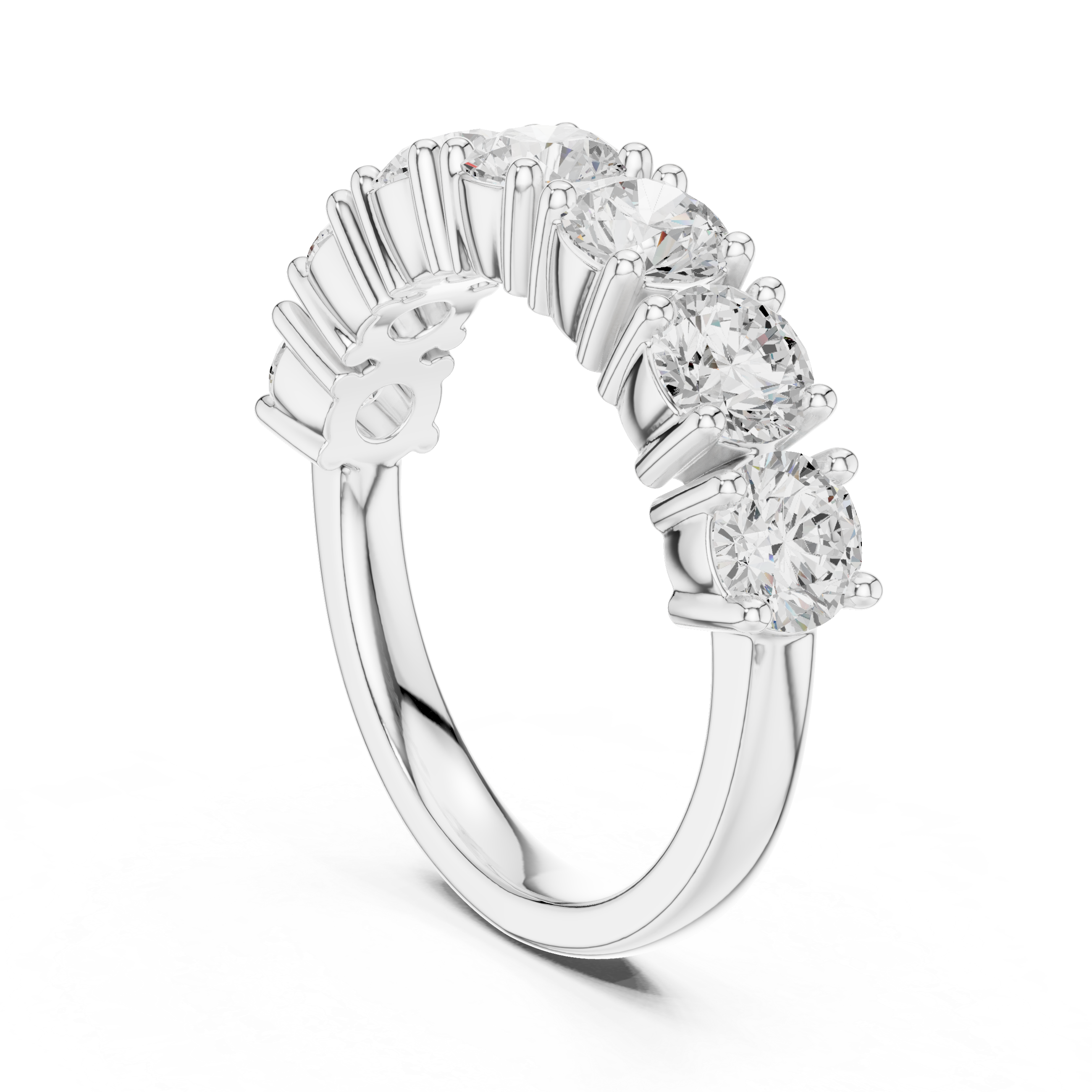 Round Diamond Half Eternity Ring