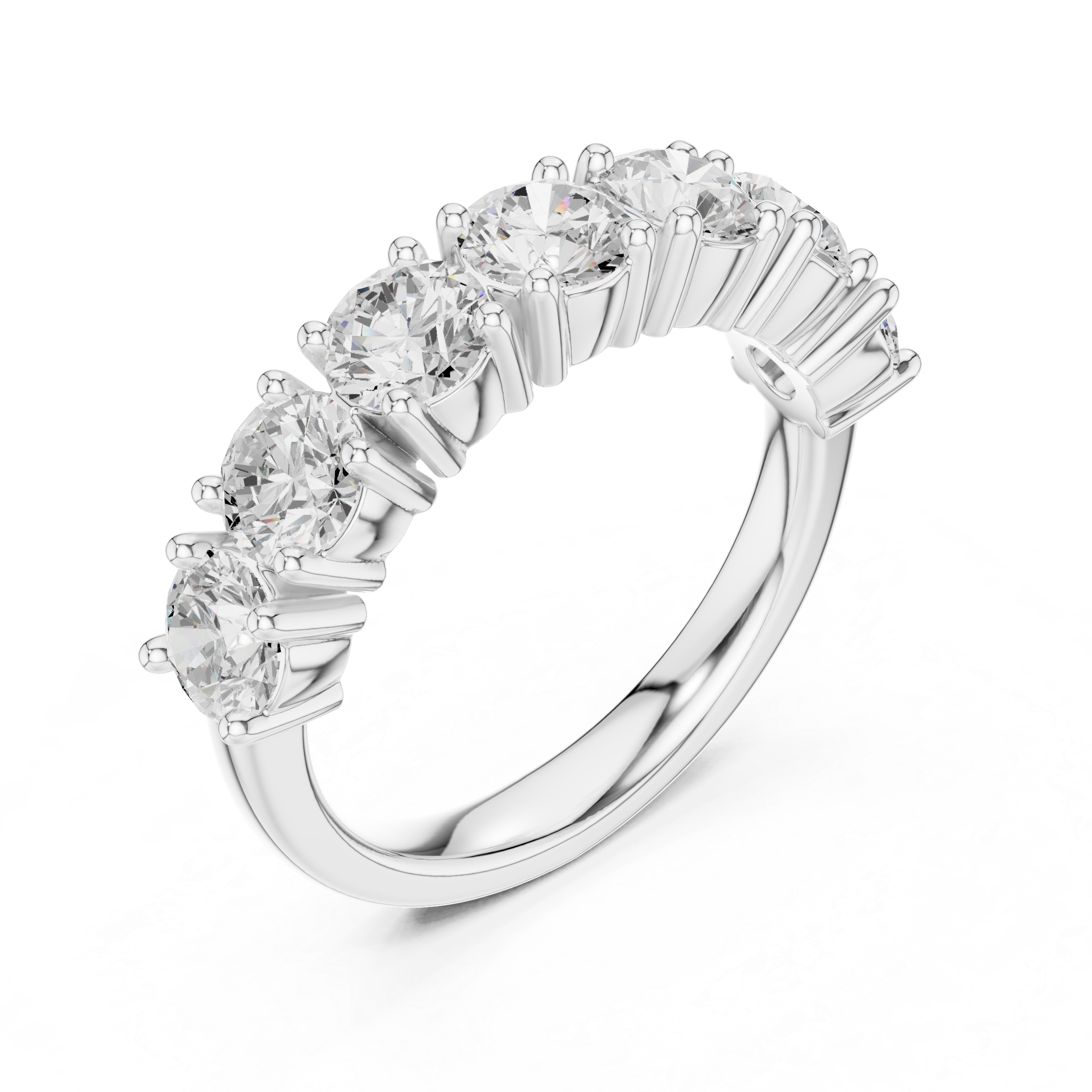 Round Diamond Half Eternity Ring