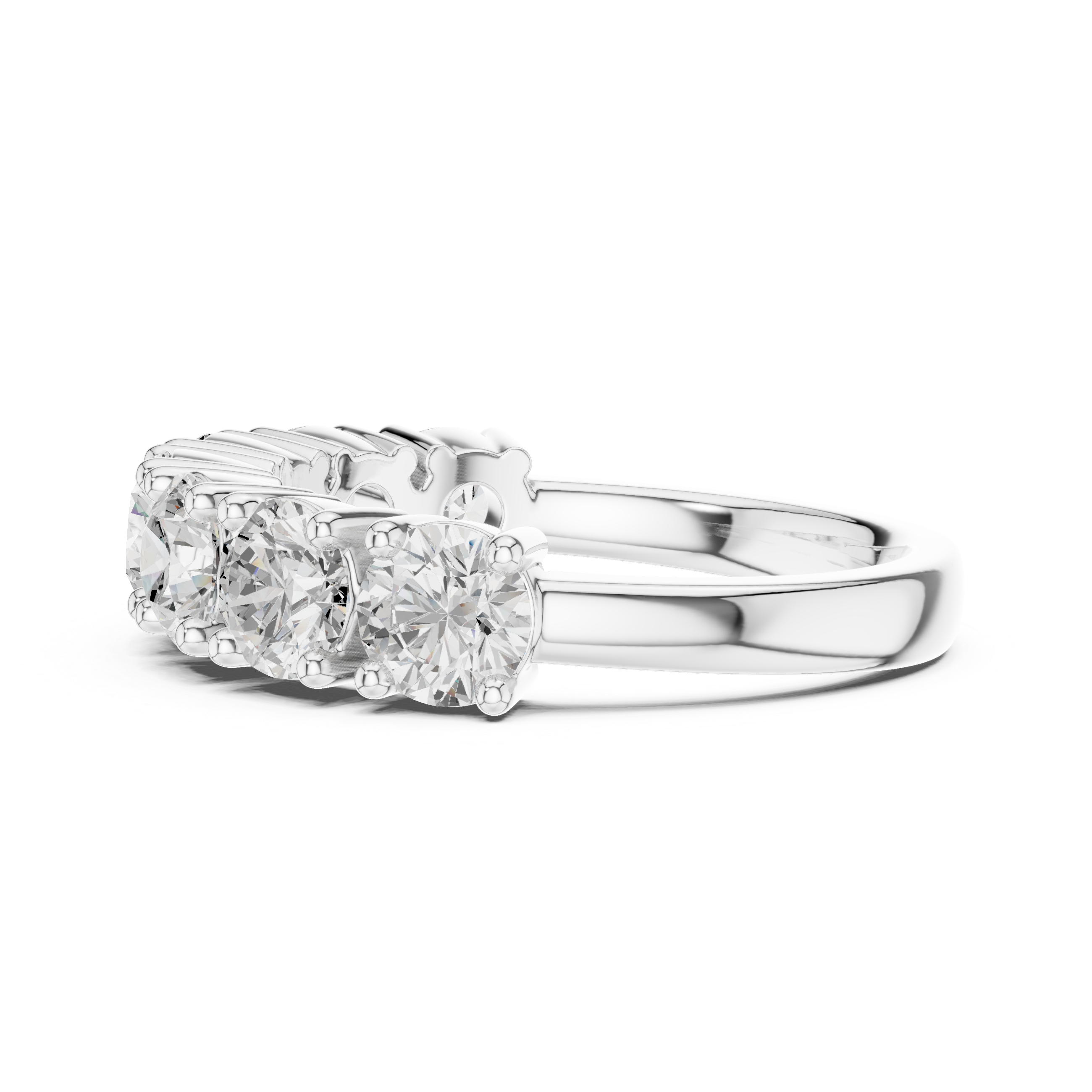 Round Diamond Half Eternity Ring