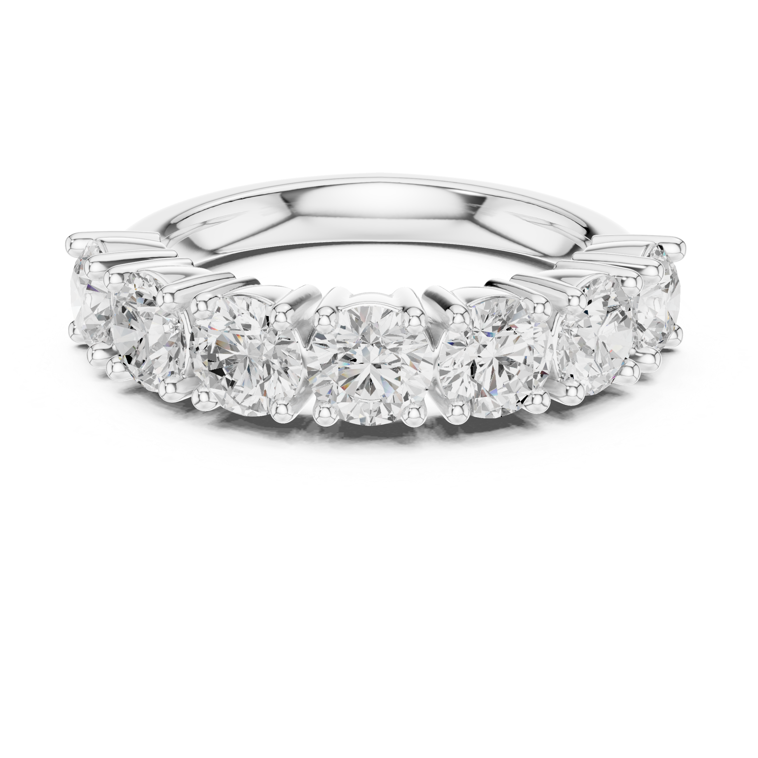 Round Diamond Half Eternity Ring