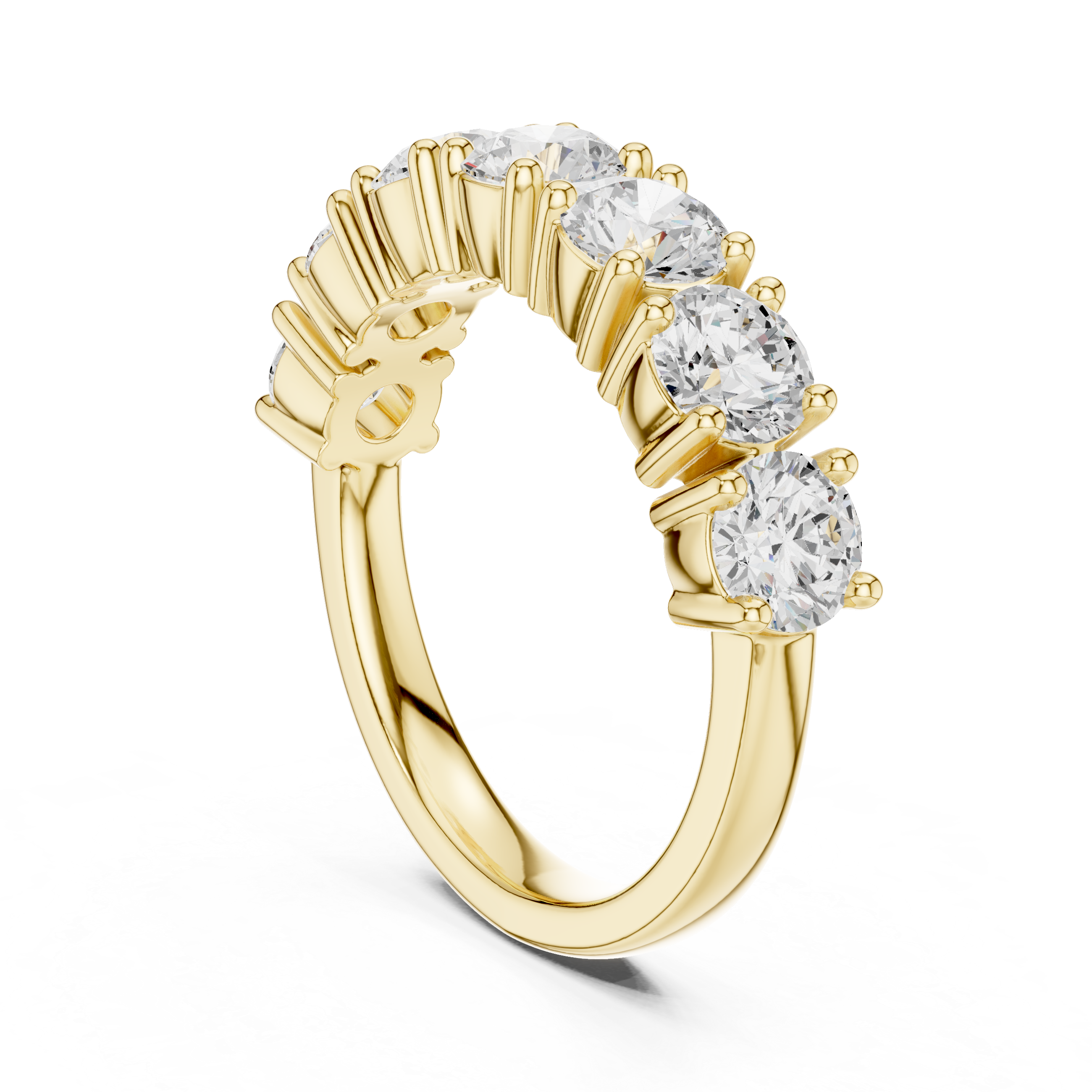 Round Diamond Half Eternity Ring