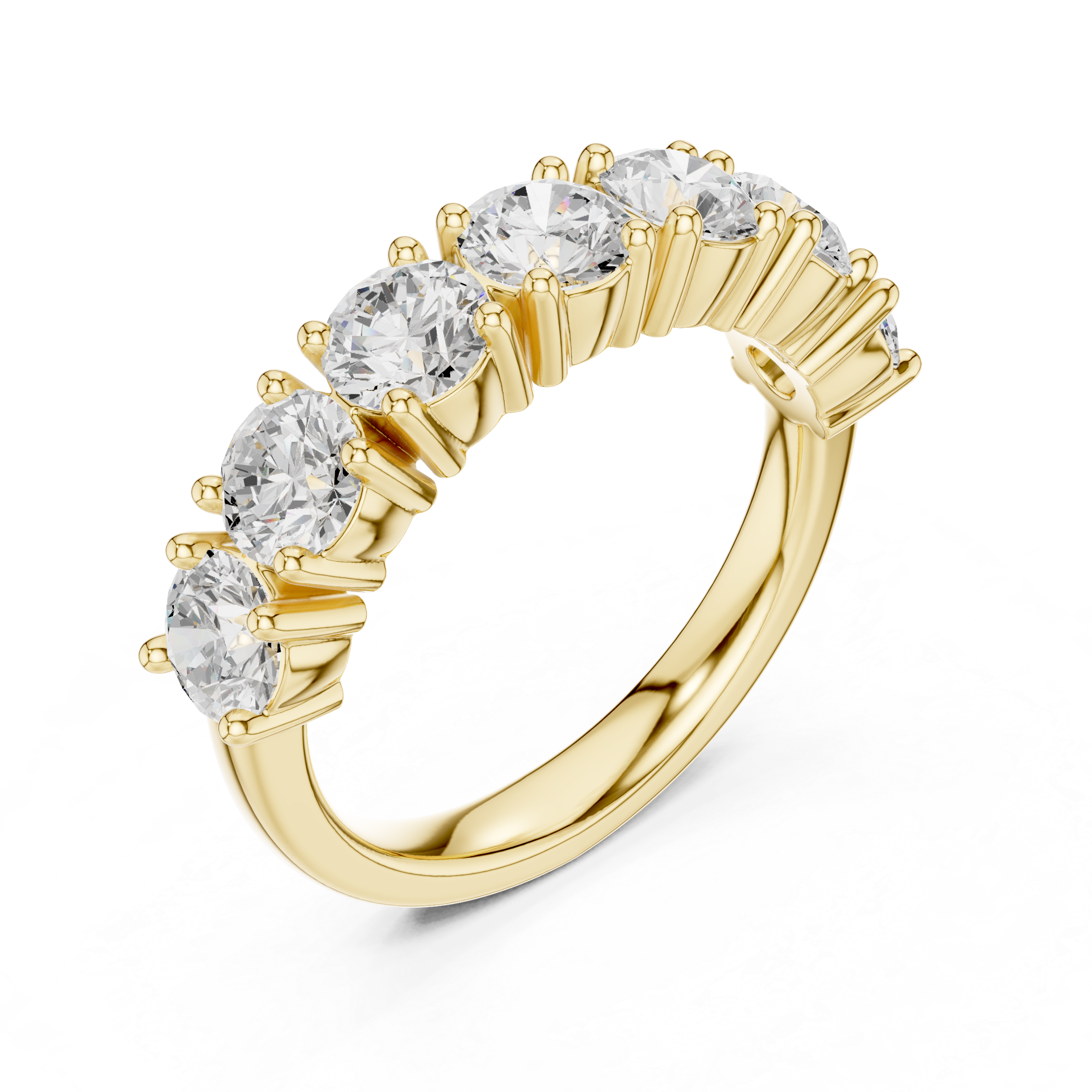 Round Diamond Half Eternity Ring