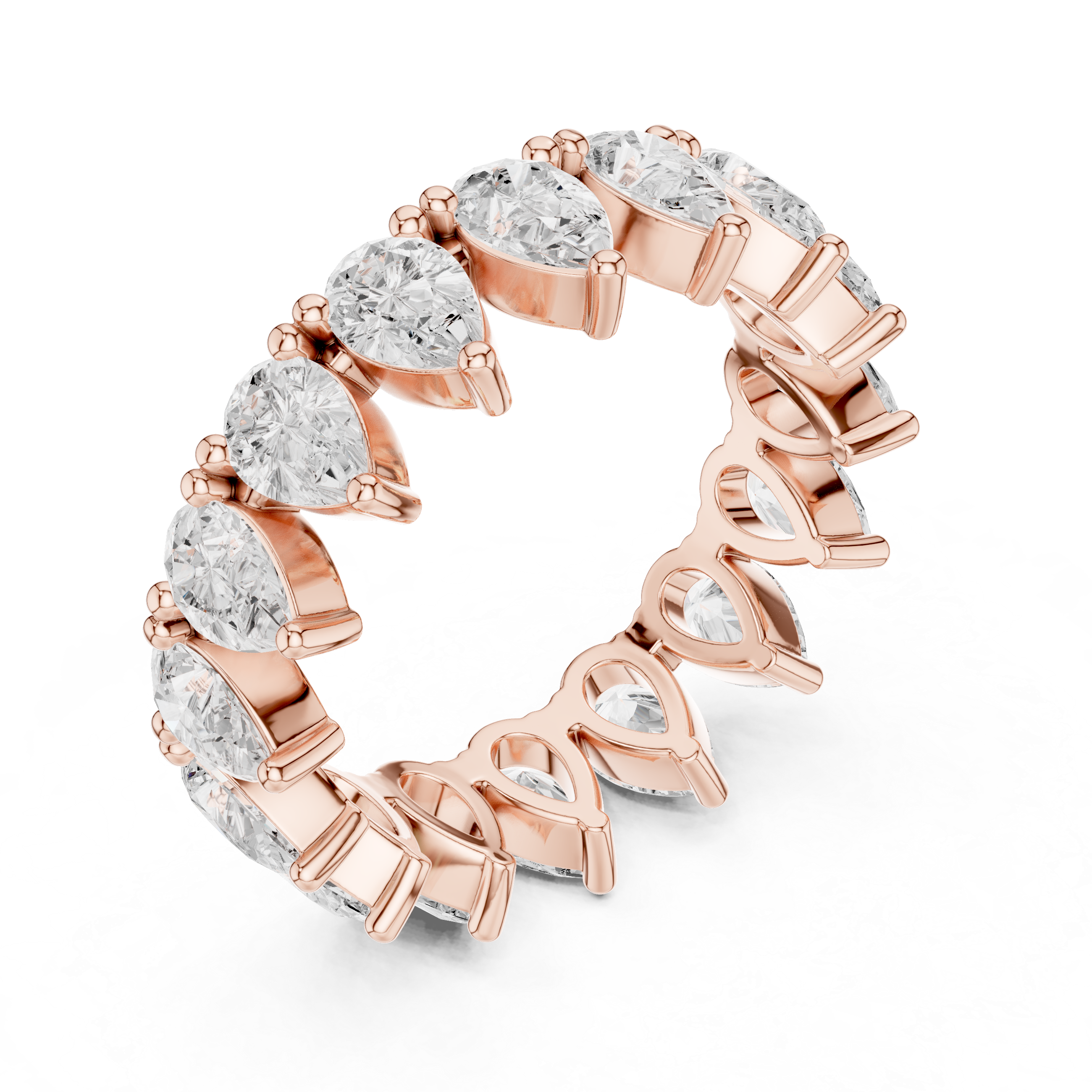 Pear Diamond Eternity Wedding Band