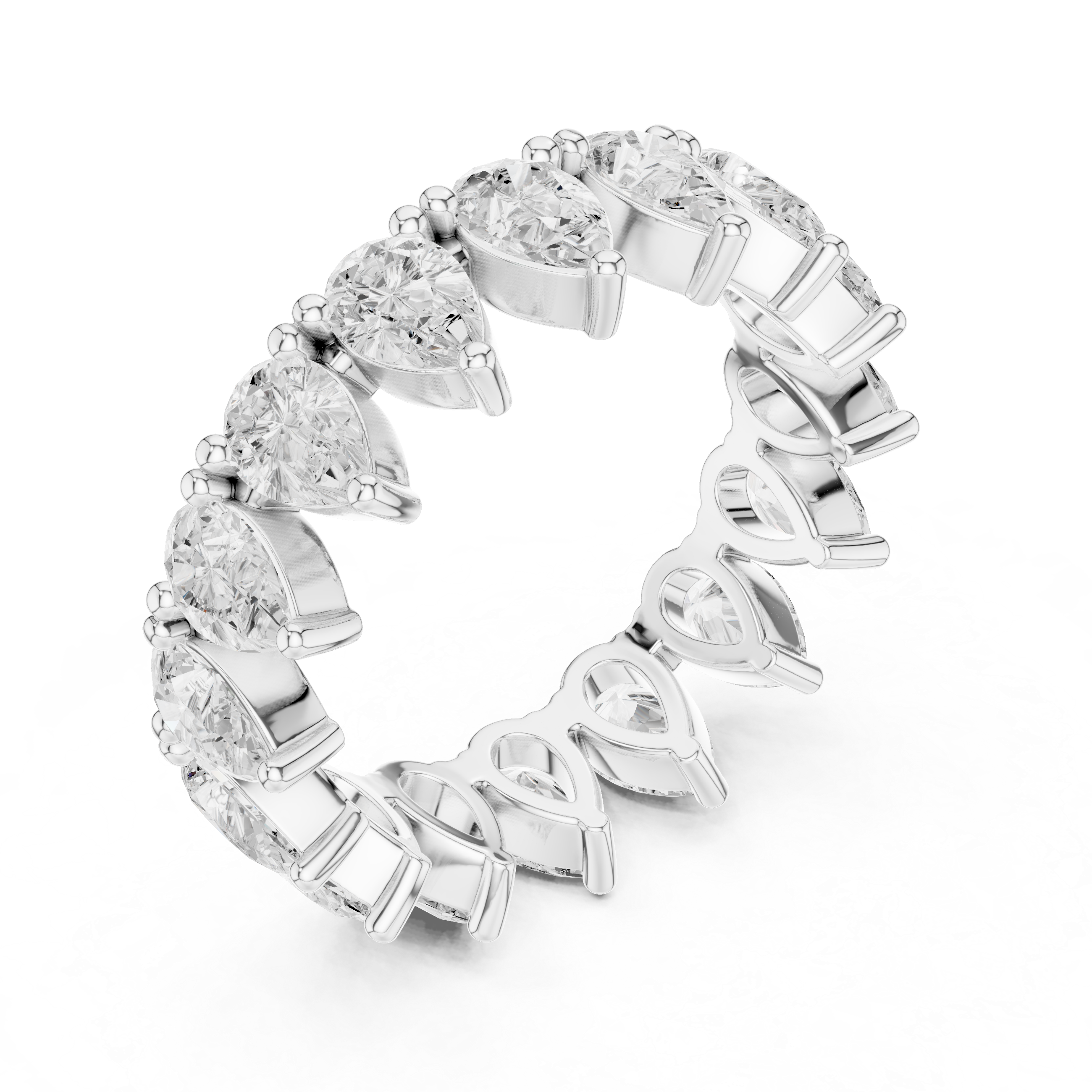 Pear Diamond Eternity Wedding Band