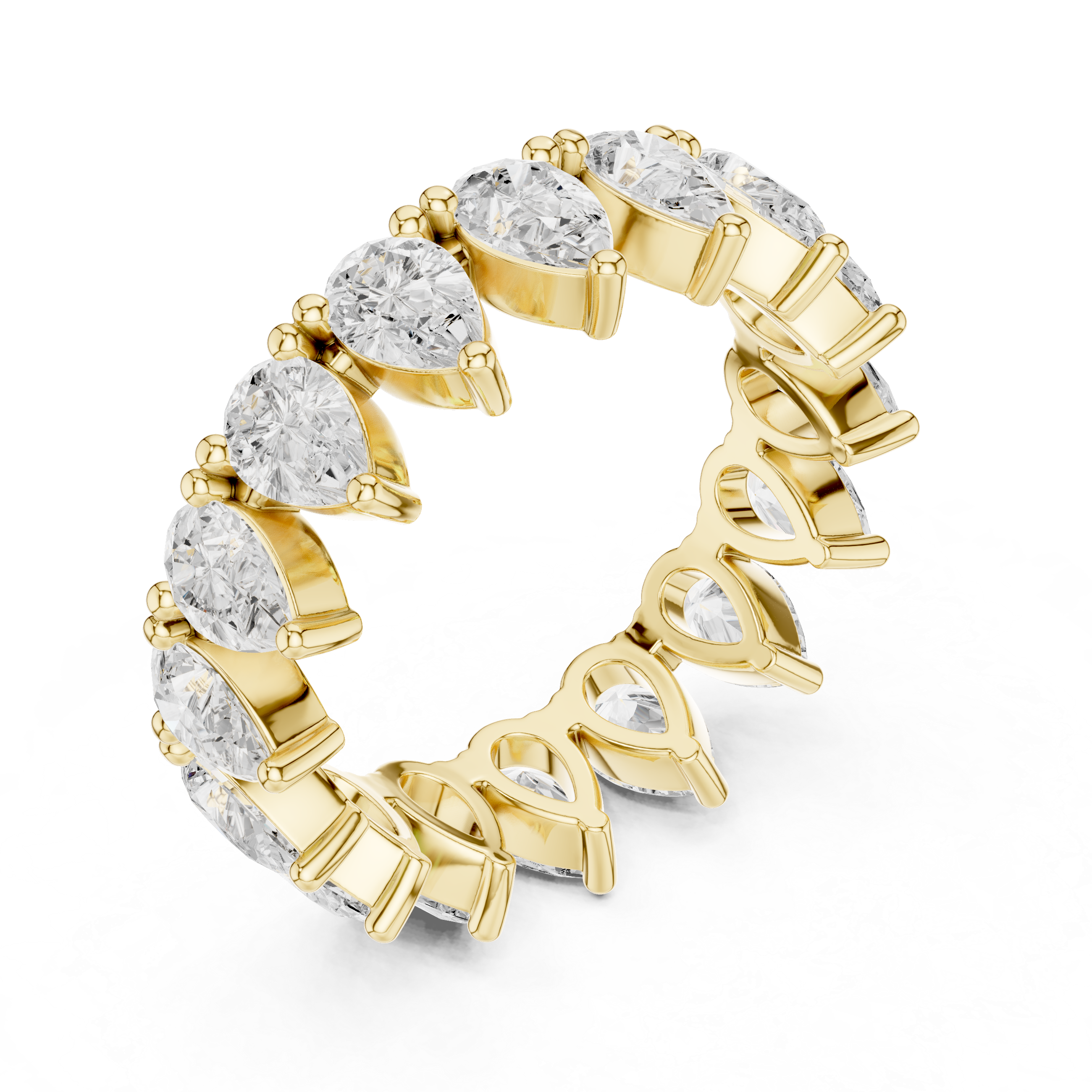 Pear Diamond Eternity Wedding Band