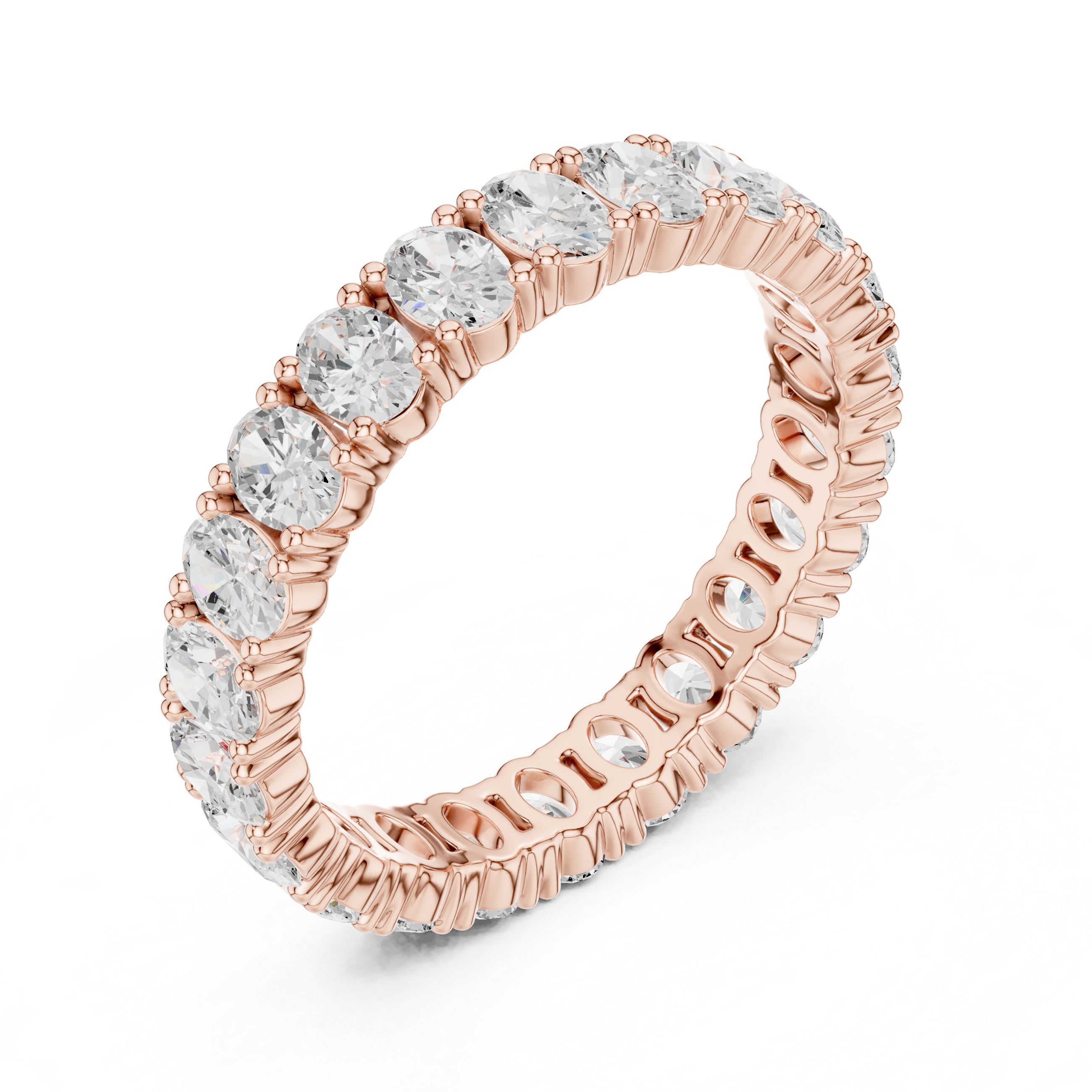Oval Diamond Eternity Wedding Band