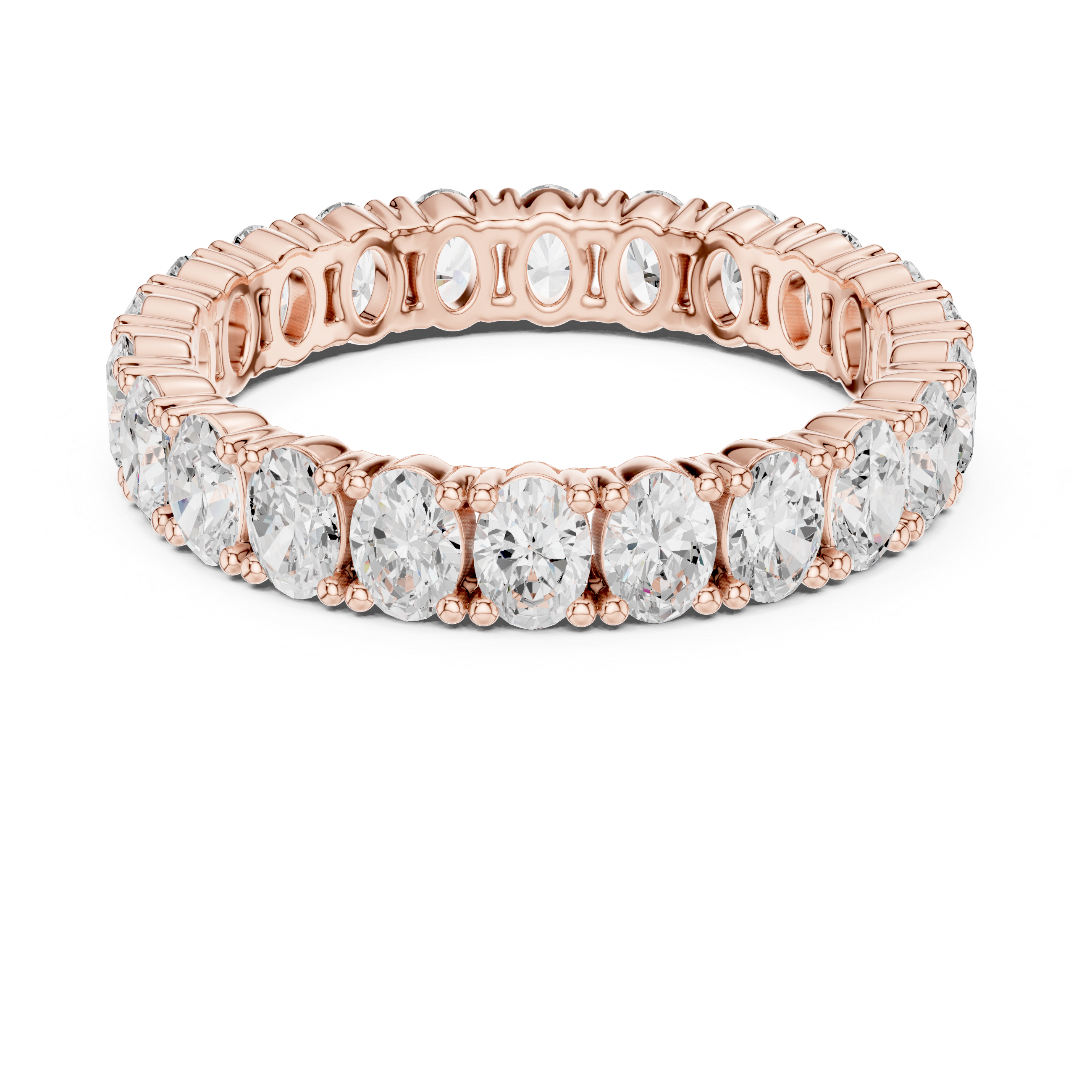 Oval Diamond Eternity Wedding Band