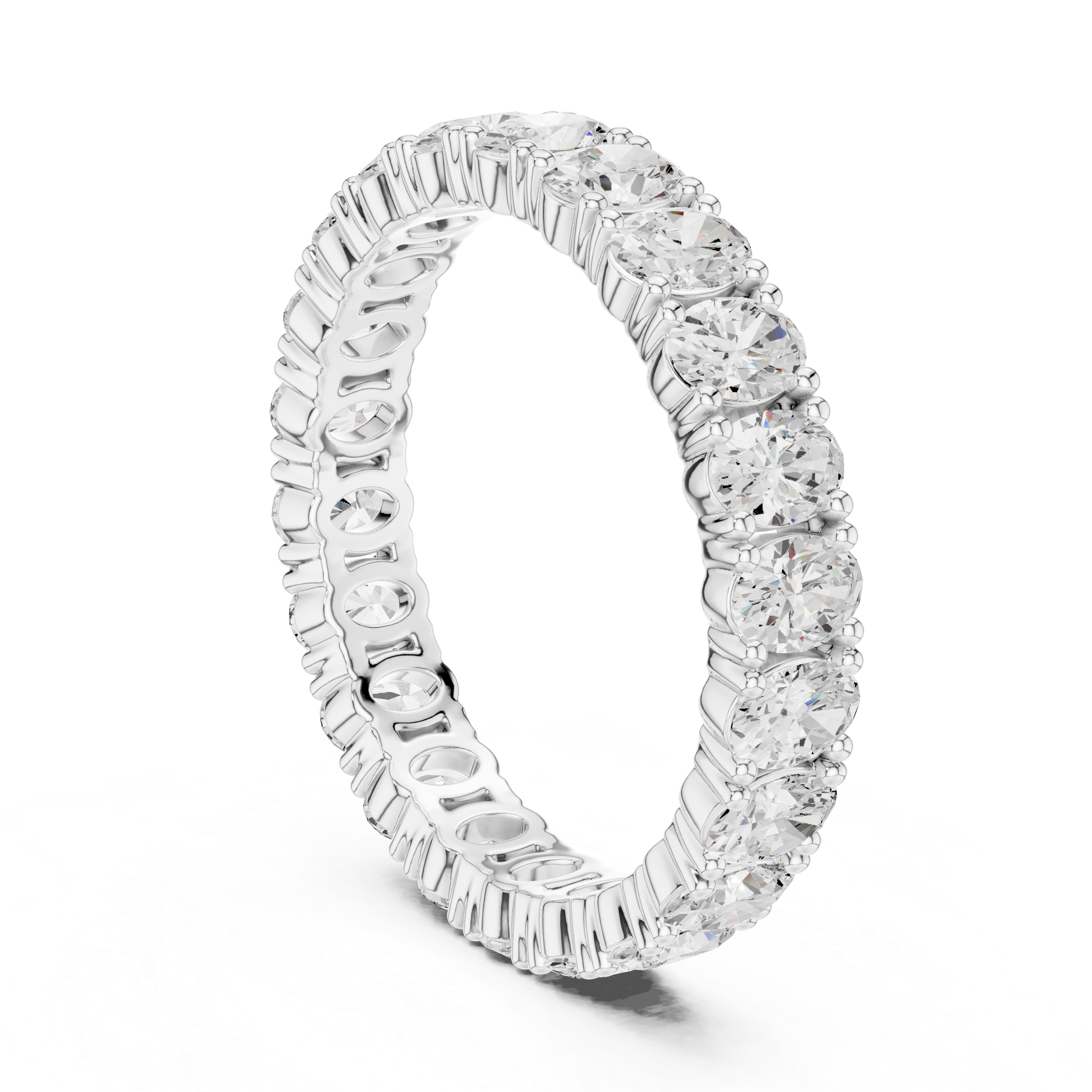 Oval Diamond Eternity Wedding Band