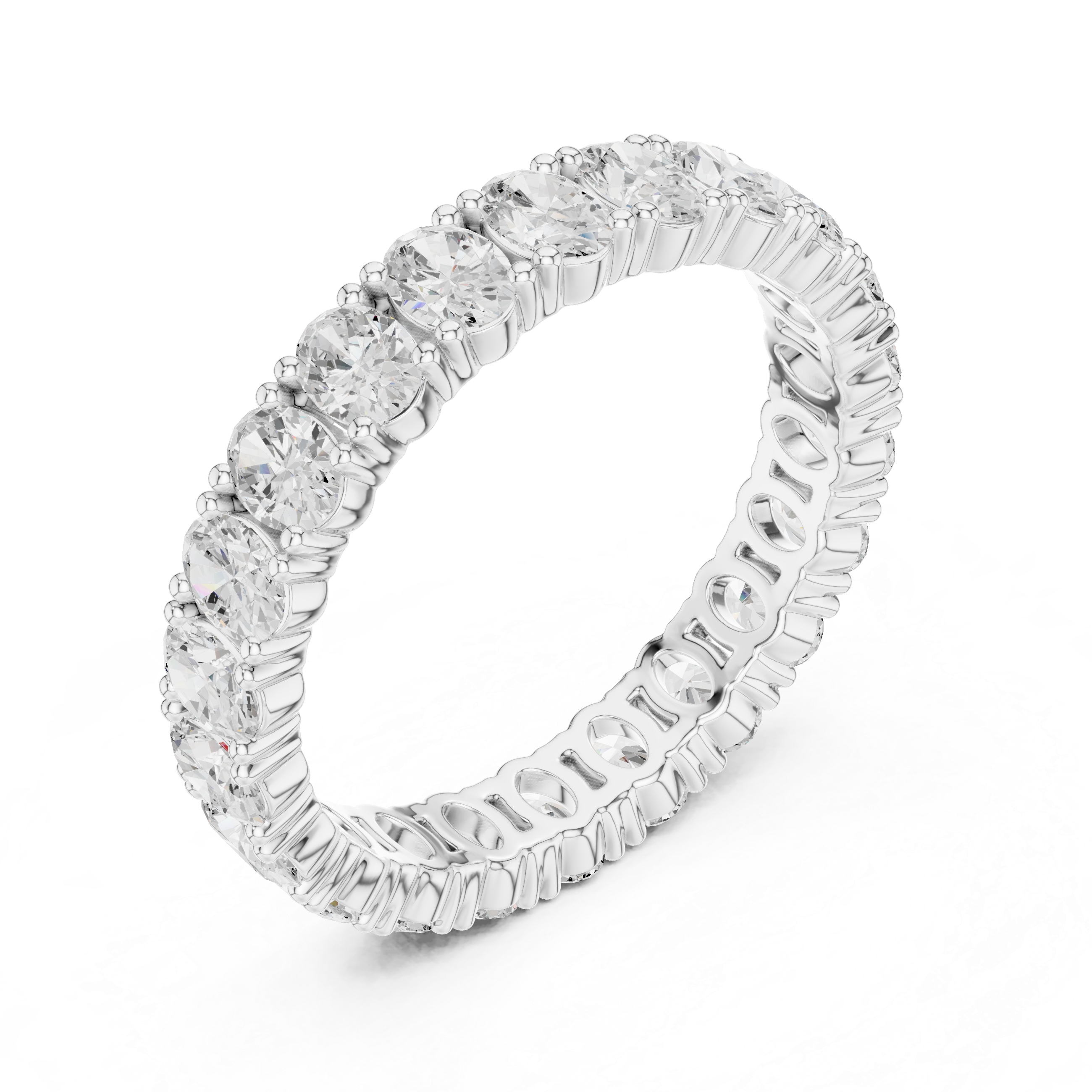 Oval Diamond Eternity Wedding Band
