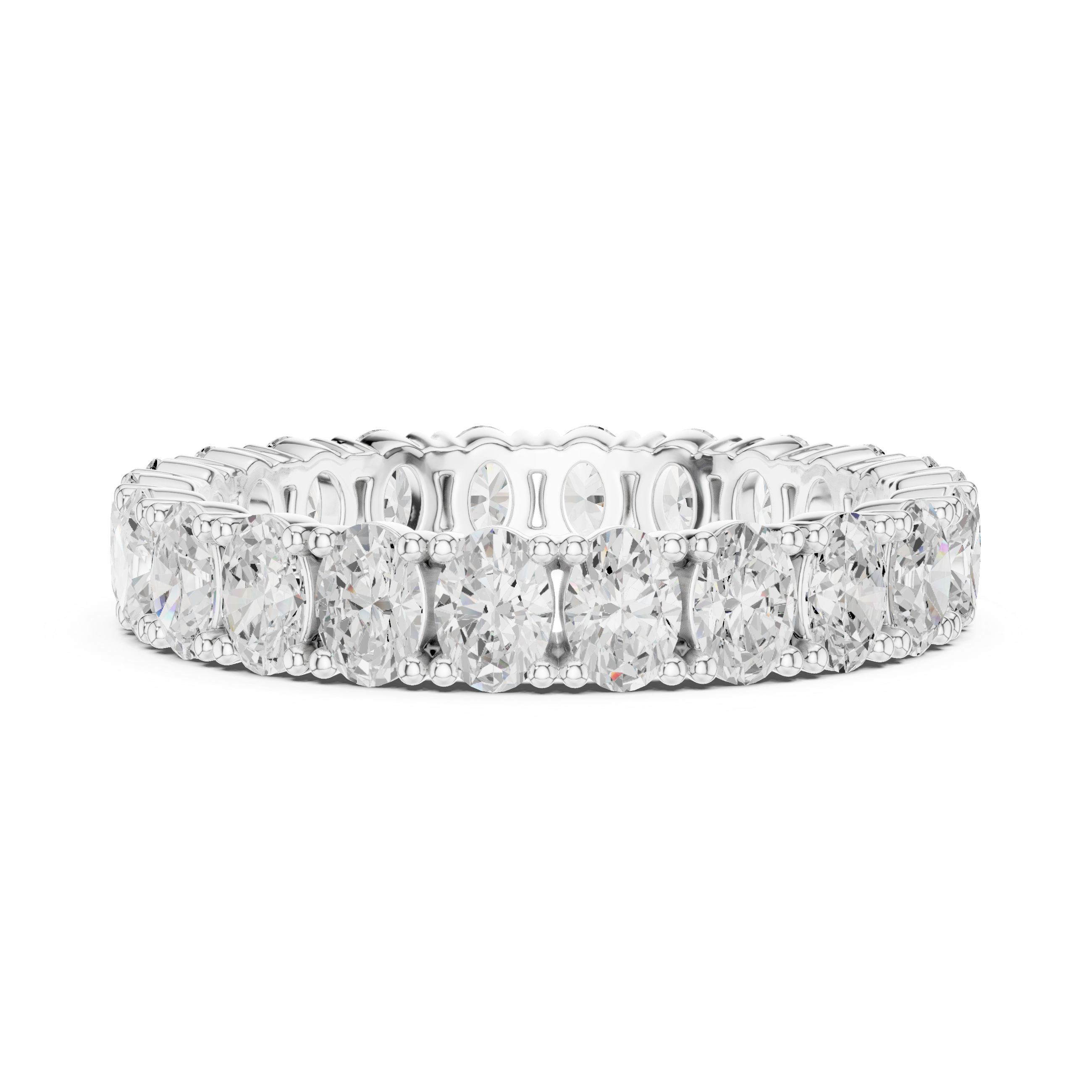 Oval Diamond Eternity Wedding Band