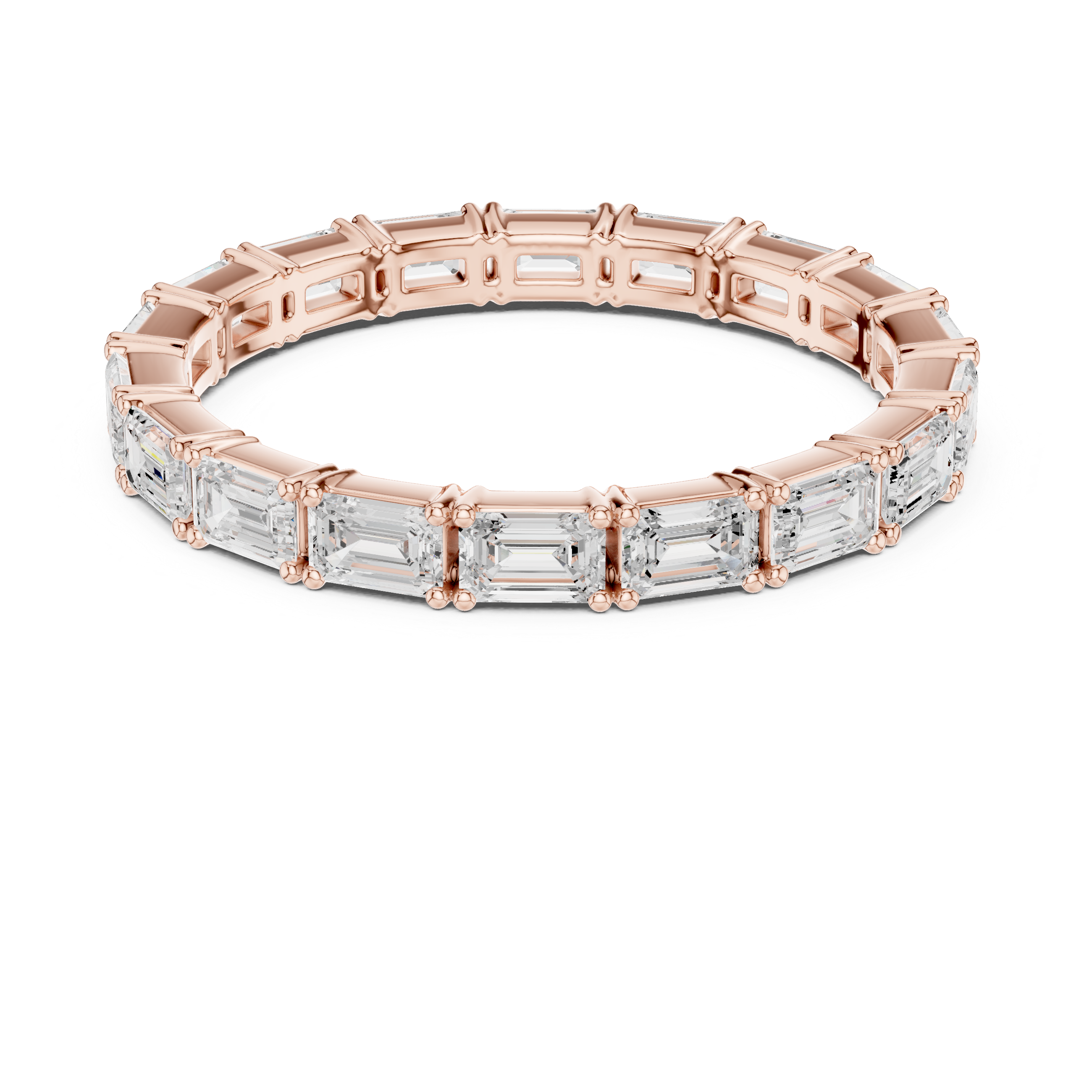 Emerald Cut Diamond Eternity Wedding Band