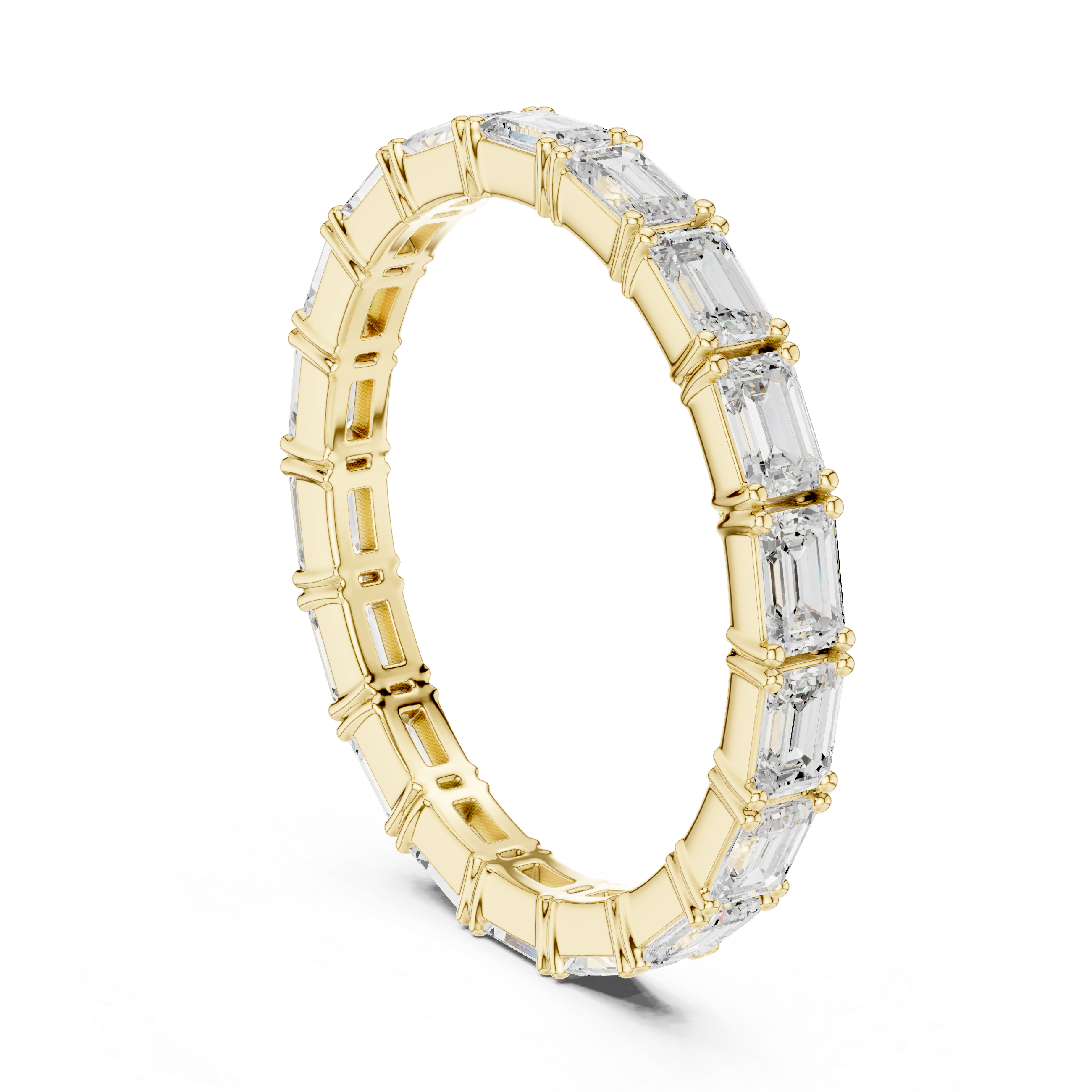Emerald Cut Diamond Eternity Wedding Band