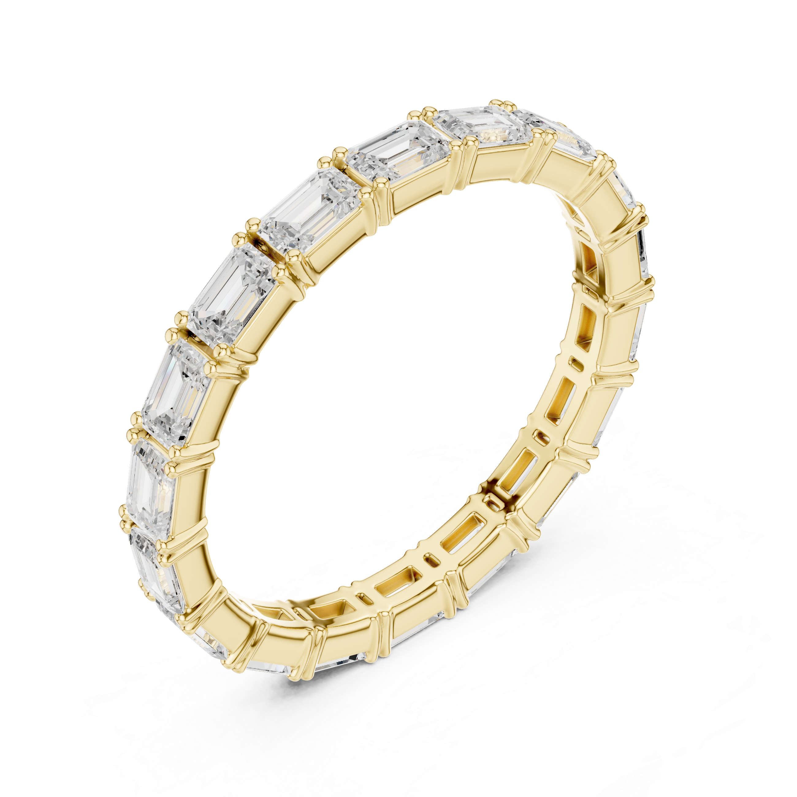 Emerald Cut Diamond Eternity Wedding Band