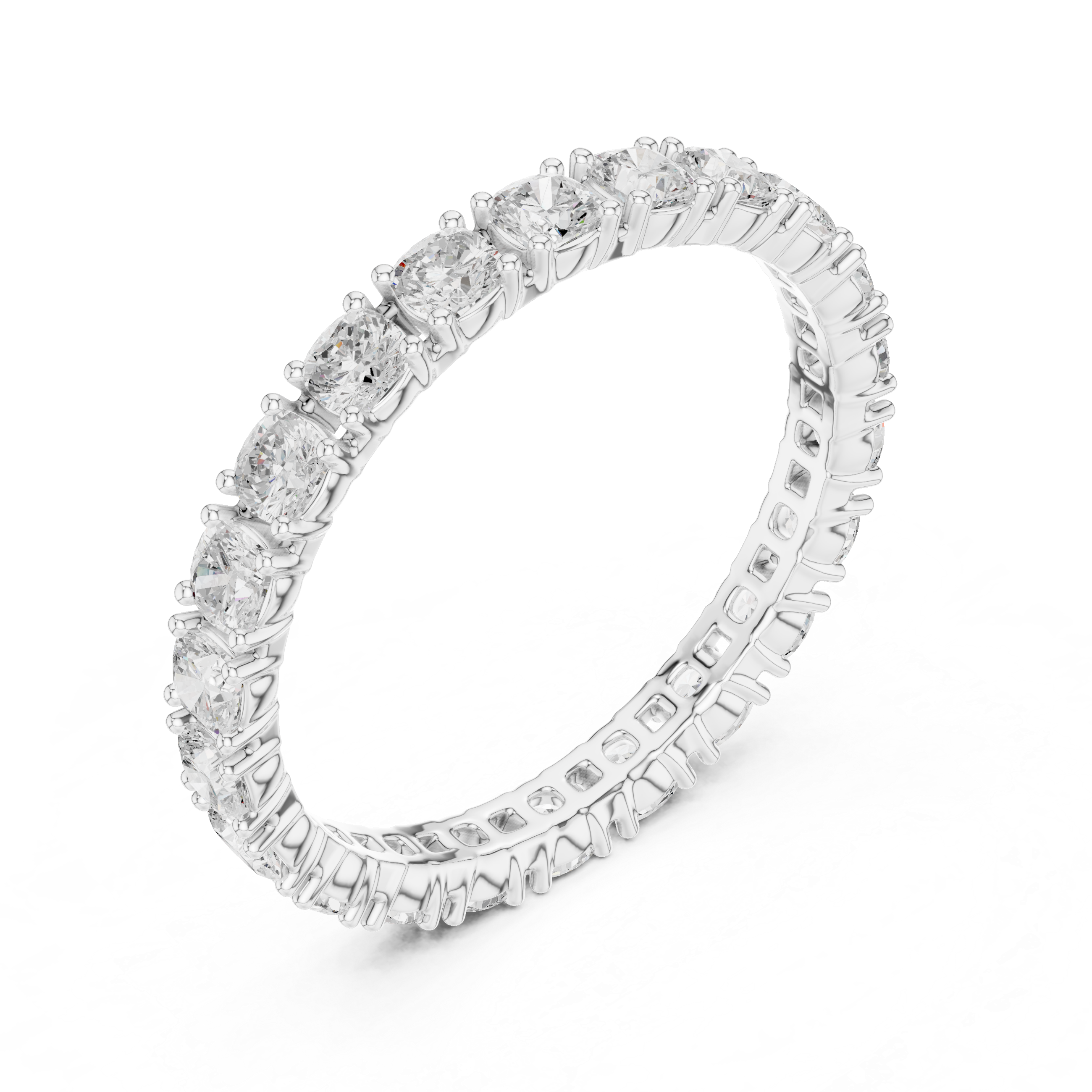 Cushion Cut Diamond Eternity Wedding Band