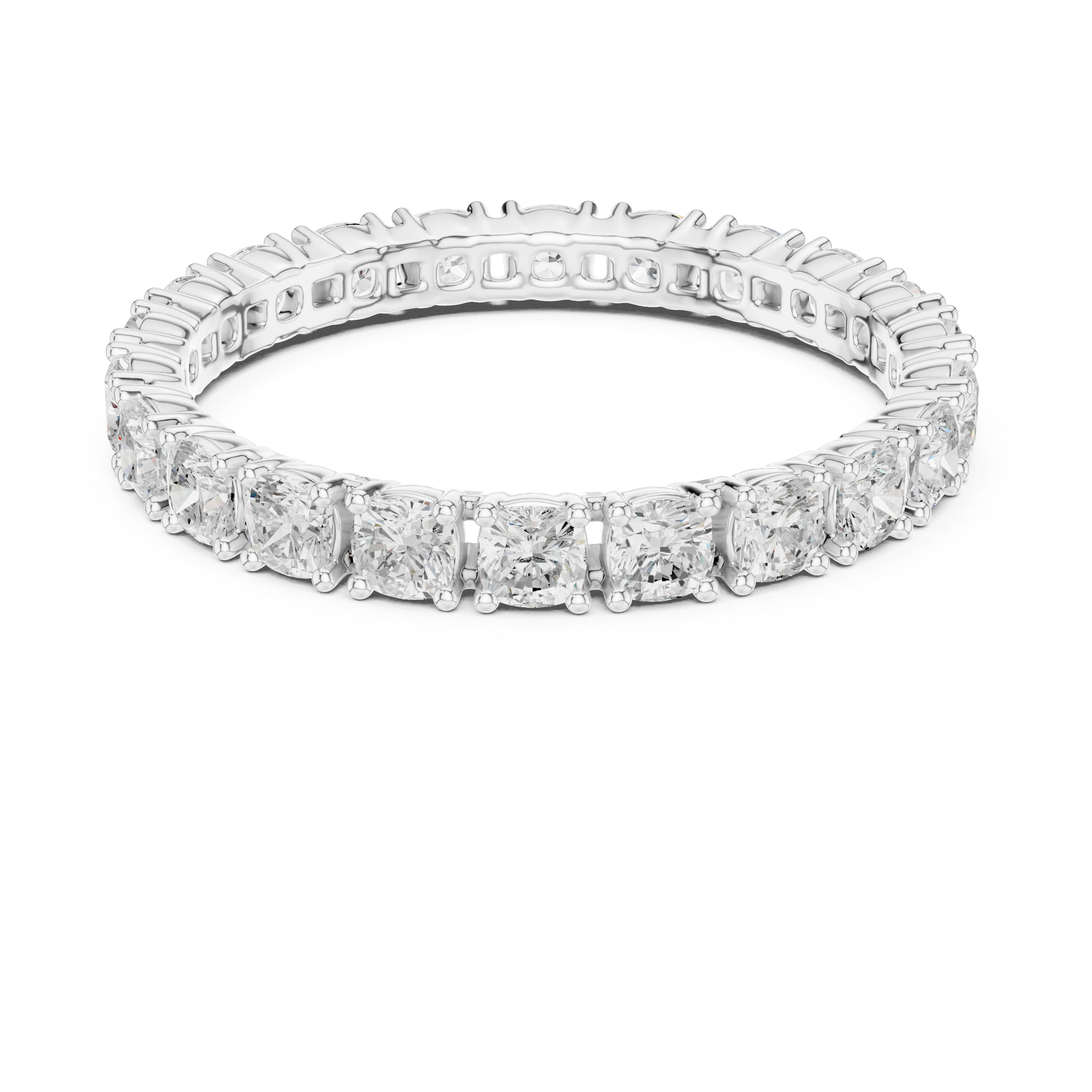 Cushion Cut Diamond Eternity Wedding Band