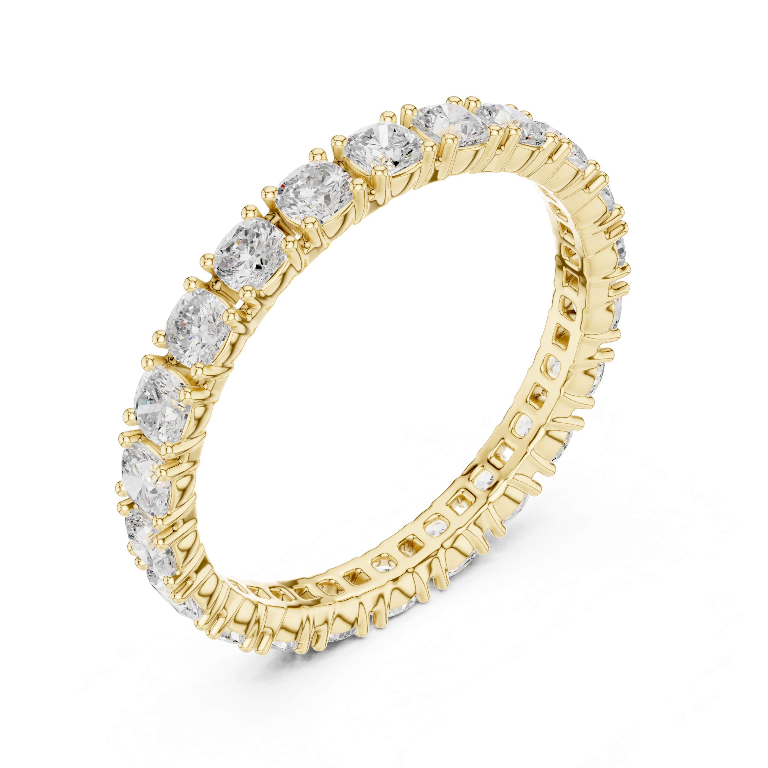 Cushion Cut Diamond Eternity Wedding Band
