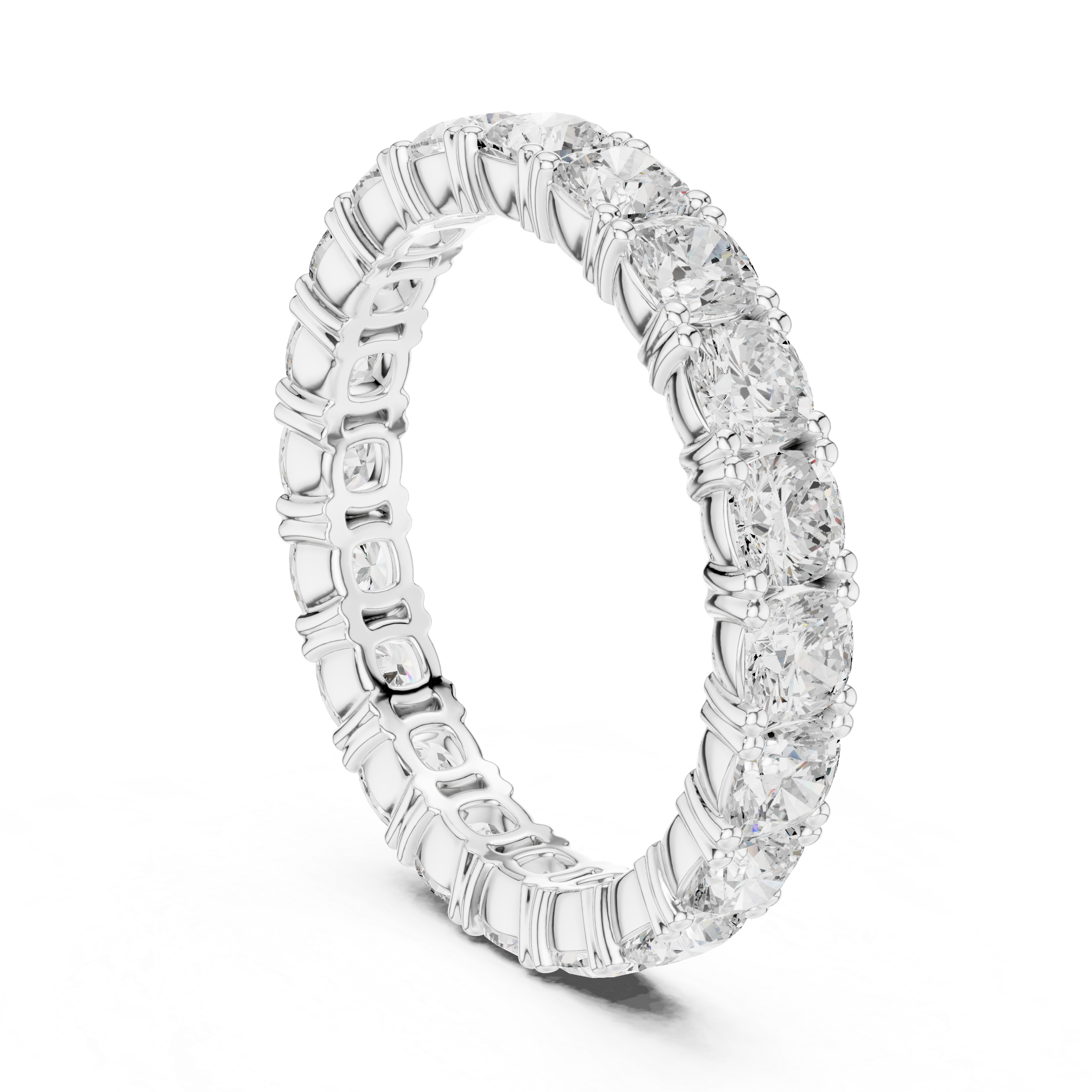 Cushion Cut Diamond Eternity Wedding Band
