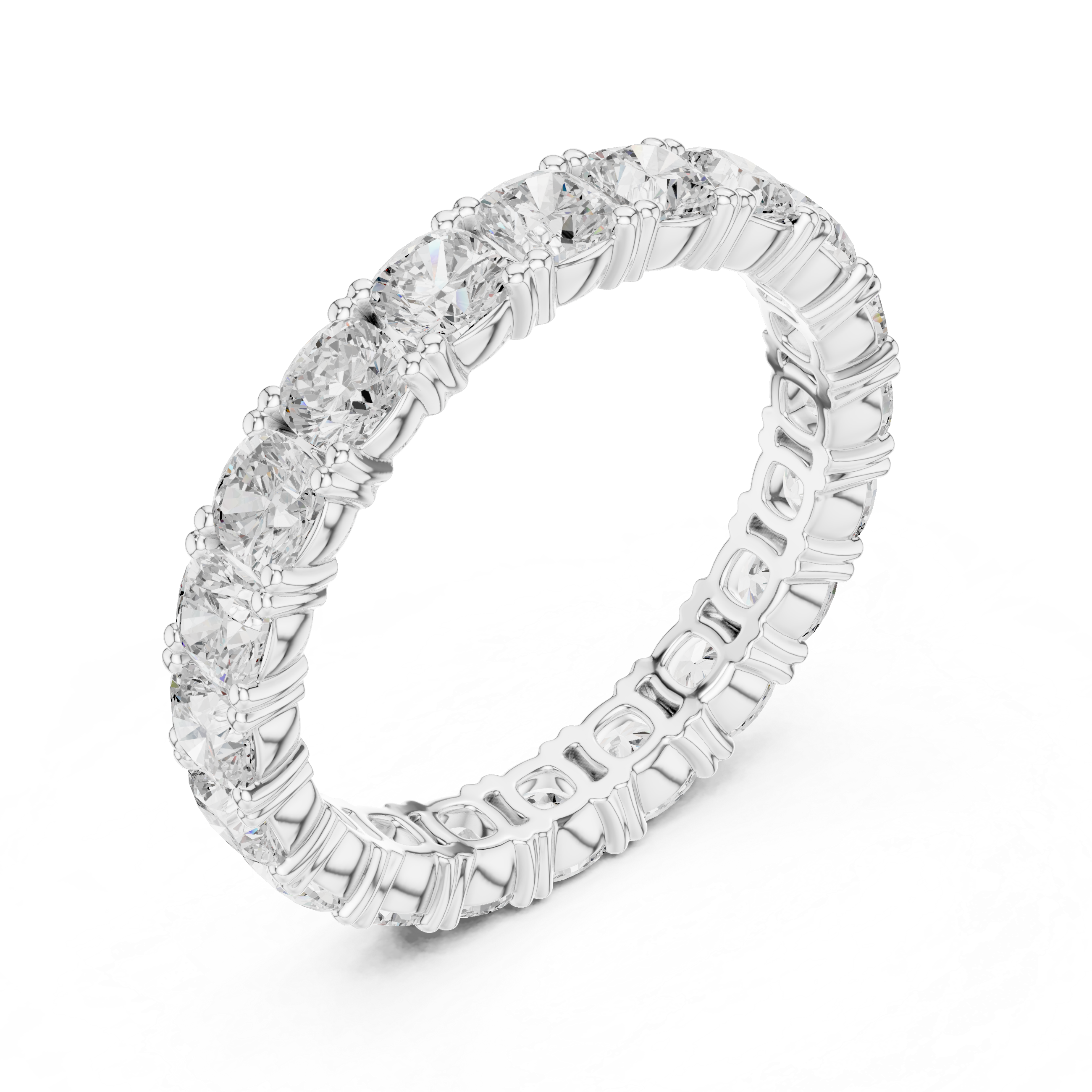 Cushion Cut Diamond Eternity Wedding Band