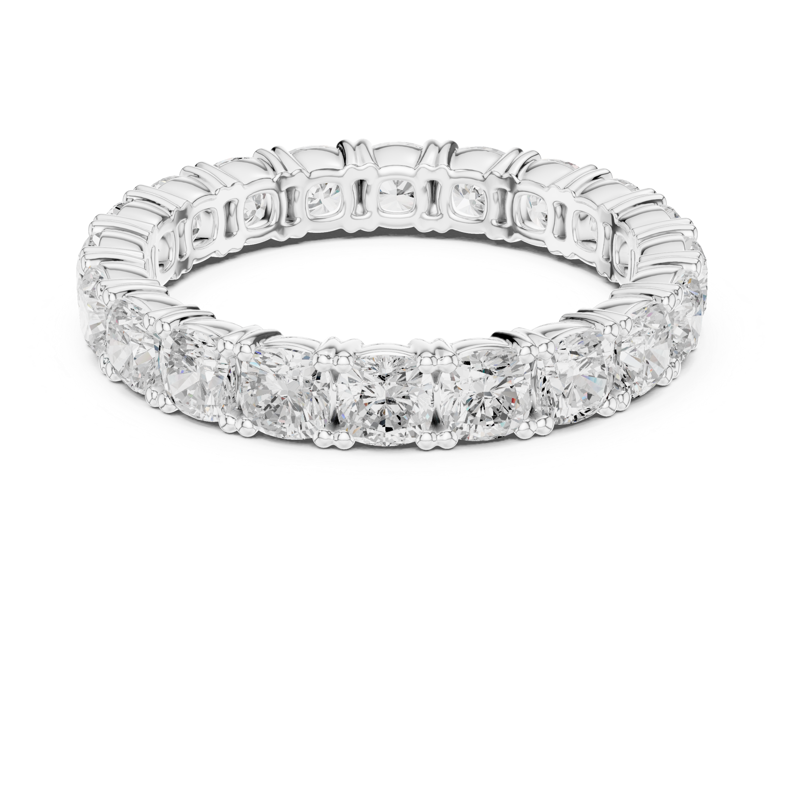 Cushion Cut Diamond Eternity Wedding Band