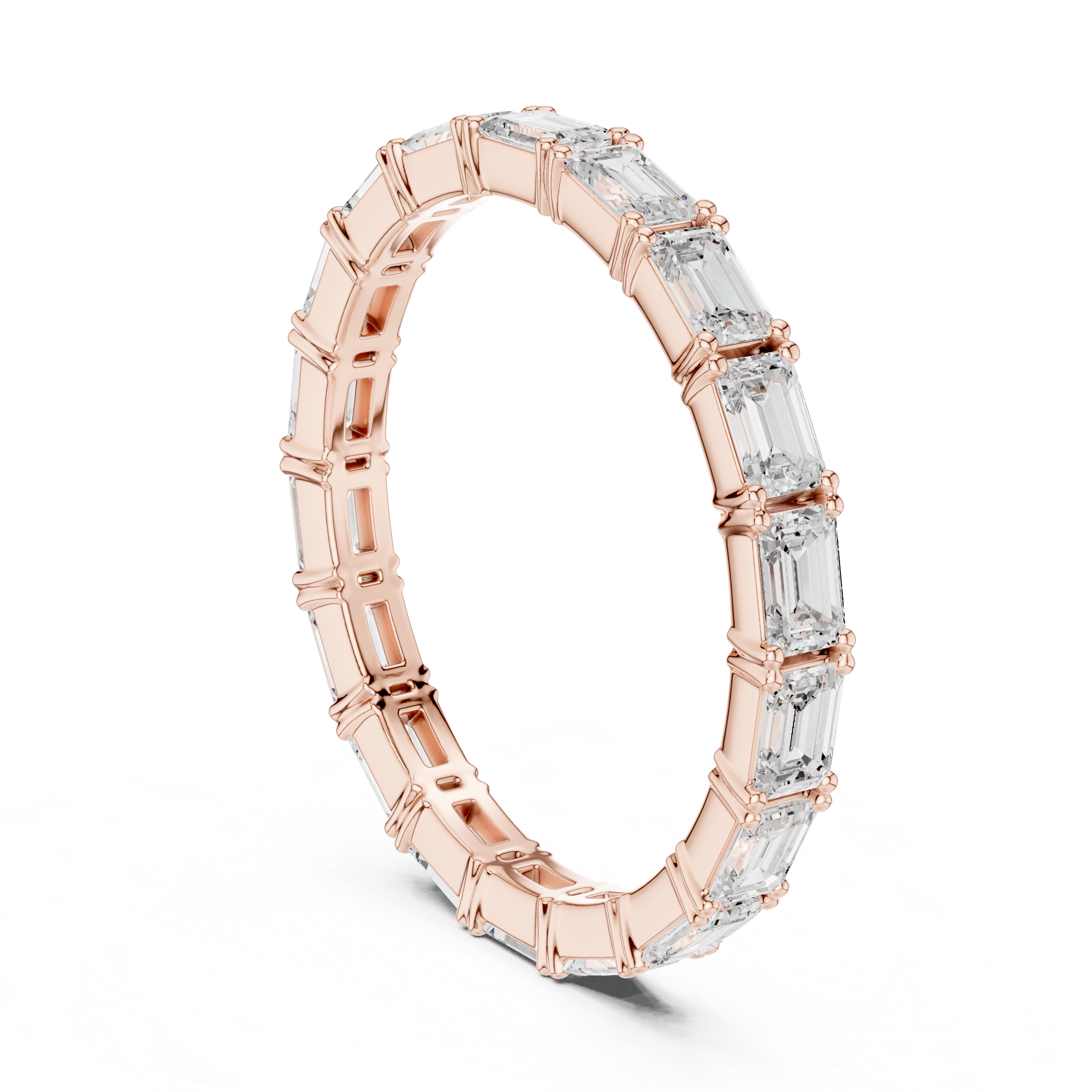 Emerald Cut Diamond Eternity Wedding Band