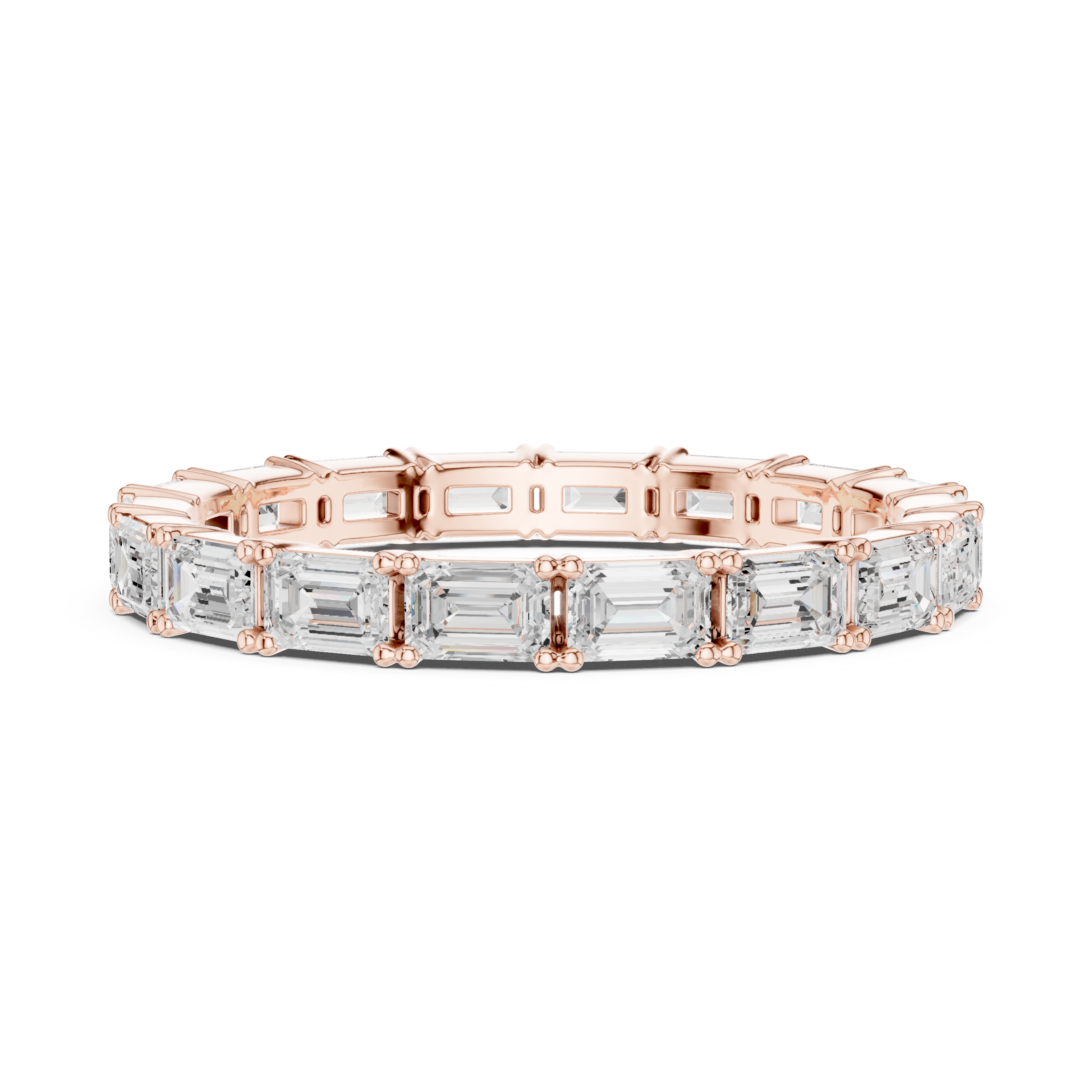Emerald Cut Diamond Eternity Wedding Band