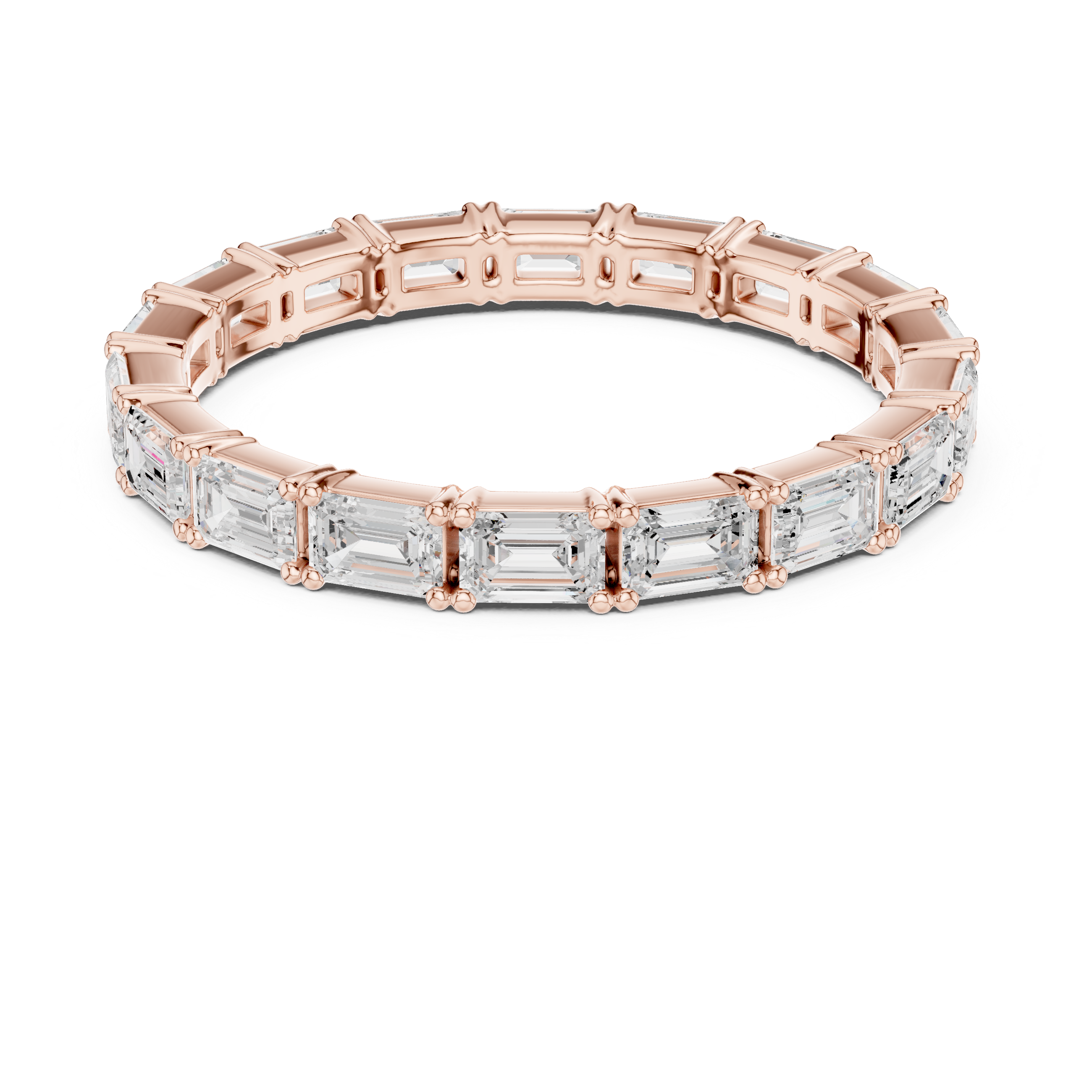 Emerald Cut Diamond Eternity Wedding Band