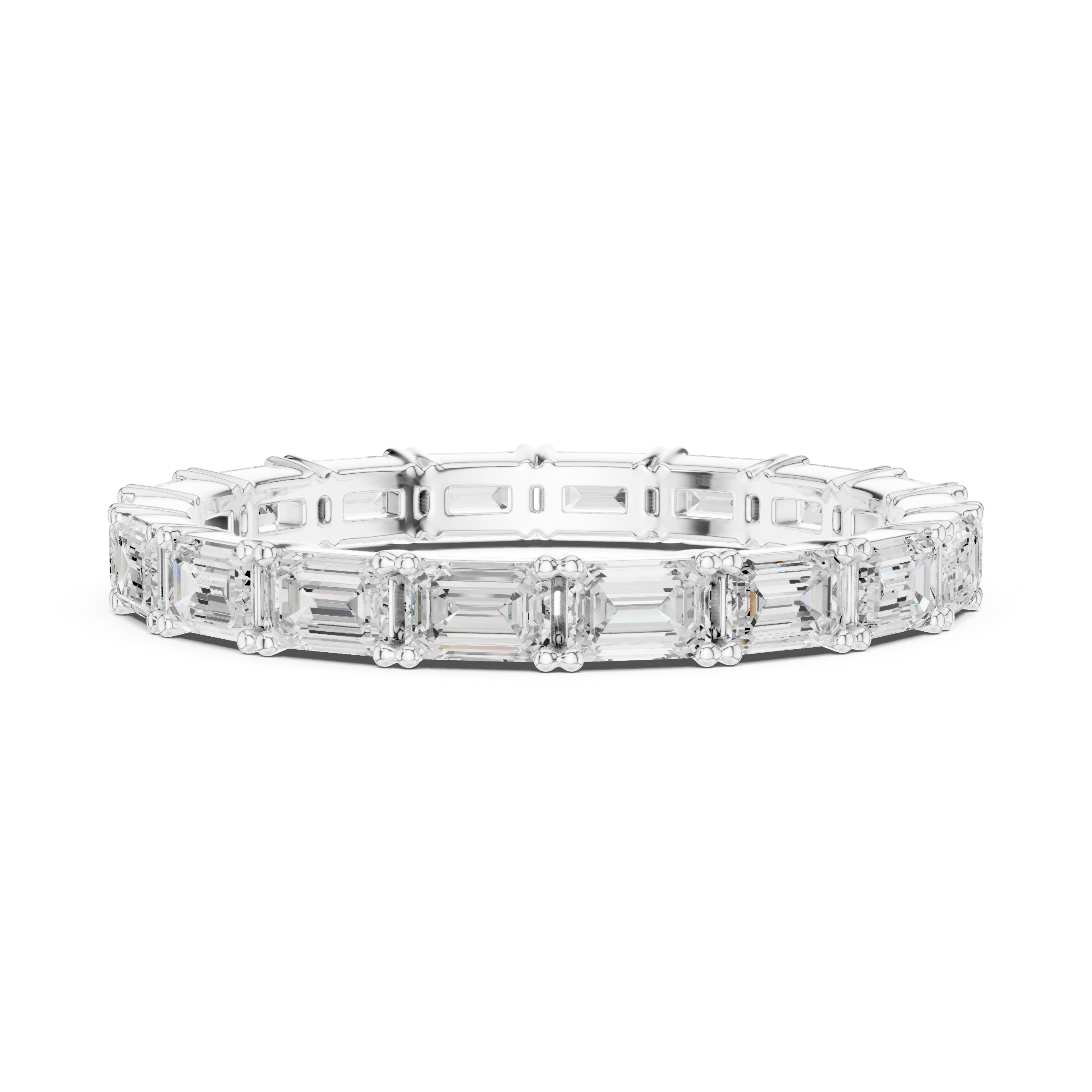 Emerald Cut Diamond Eternity Wedding Band