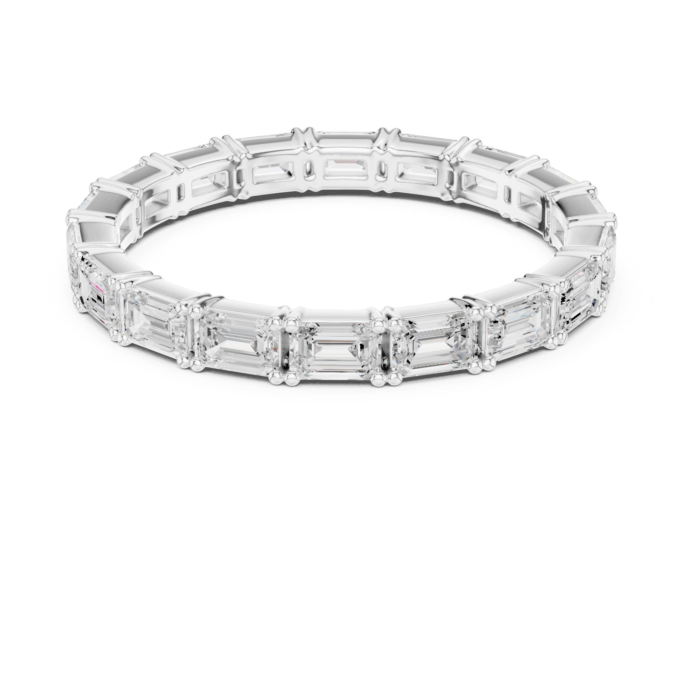 Emerald Cut Diamond Eternity Wedding Band