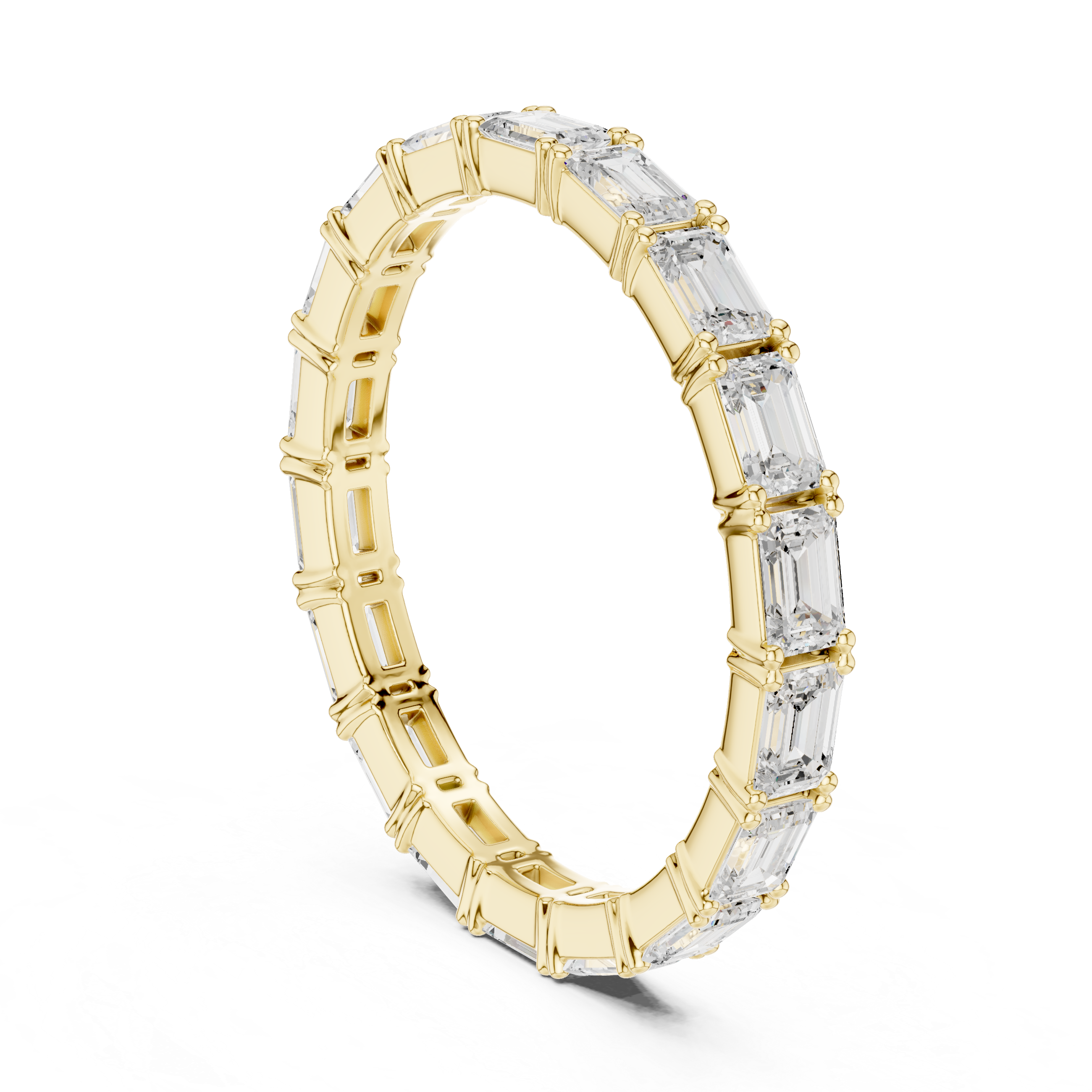 Emerald Cut Diamond Eternity Wedding Band