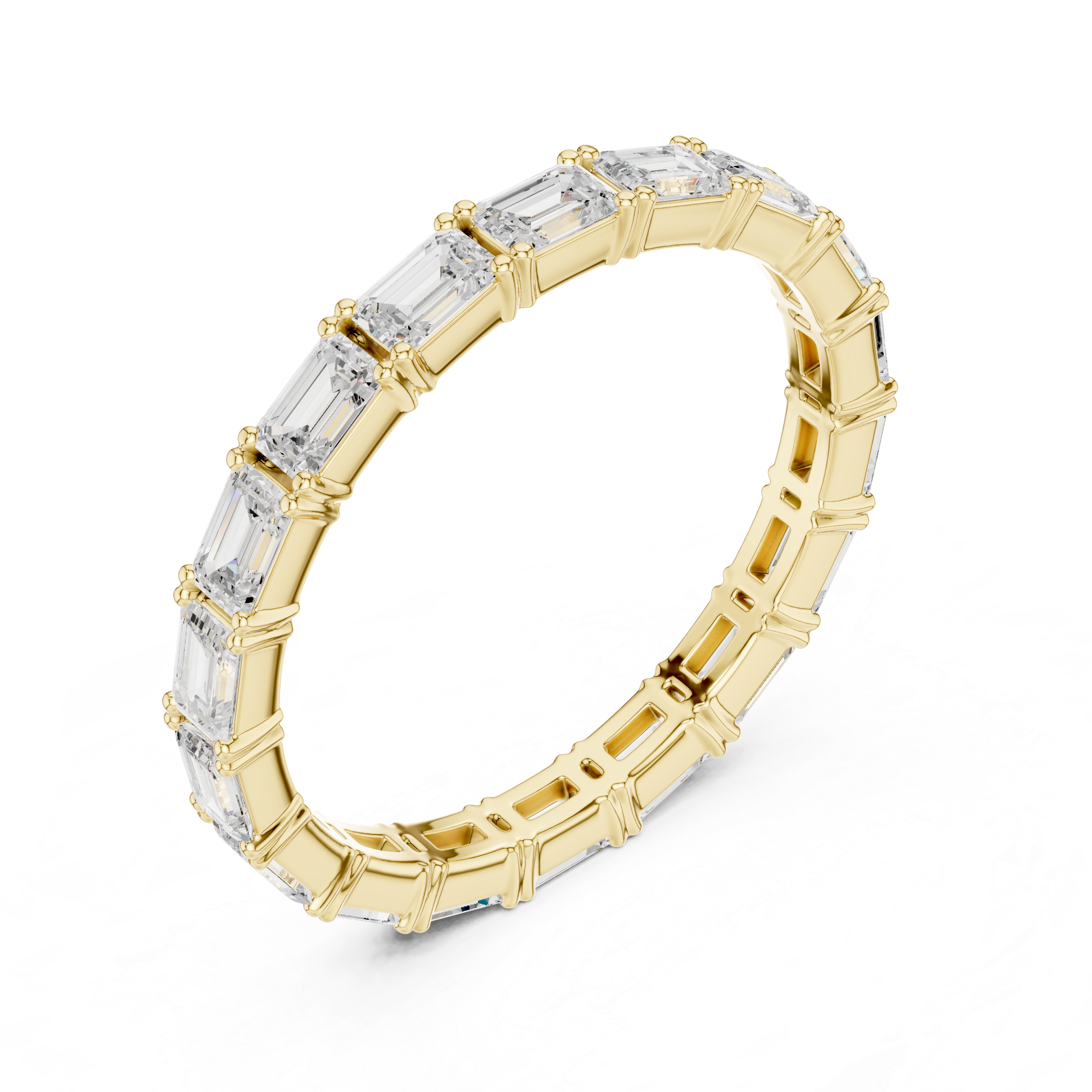 Emerald Cut Diamond Eternity Wedding Band