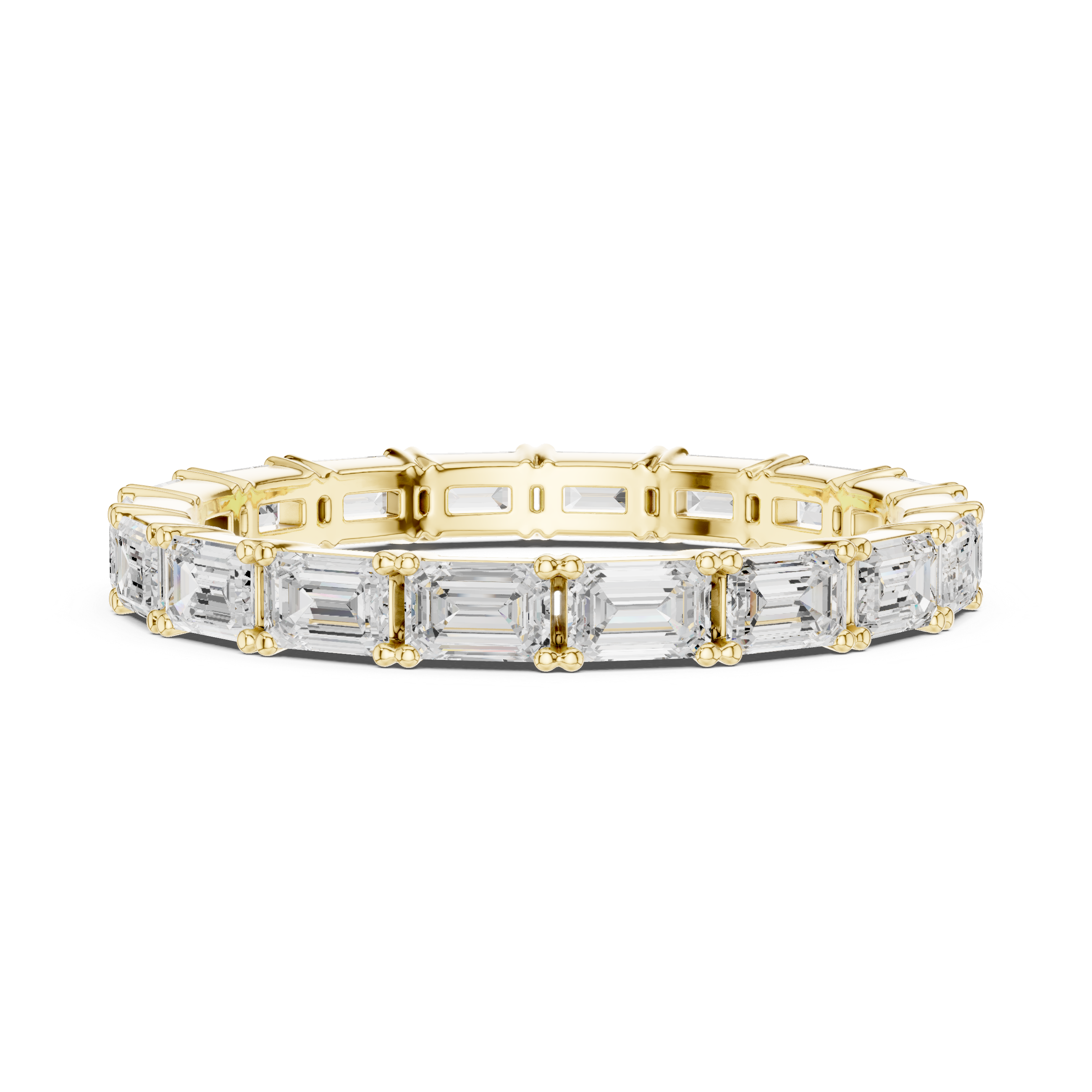 Emerald Cut Diamond Eternity Wedding Band