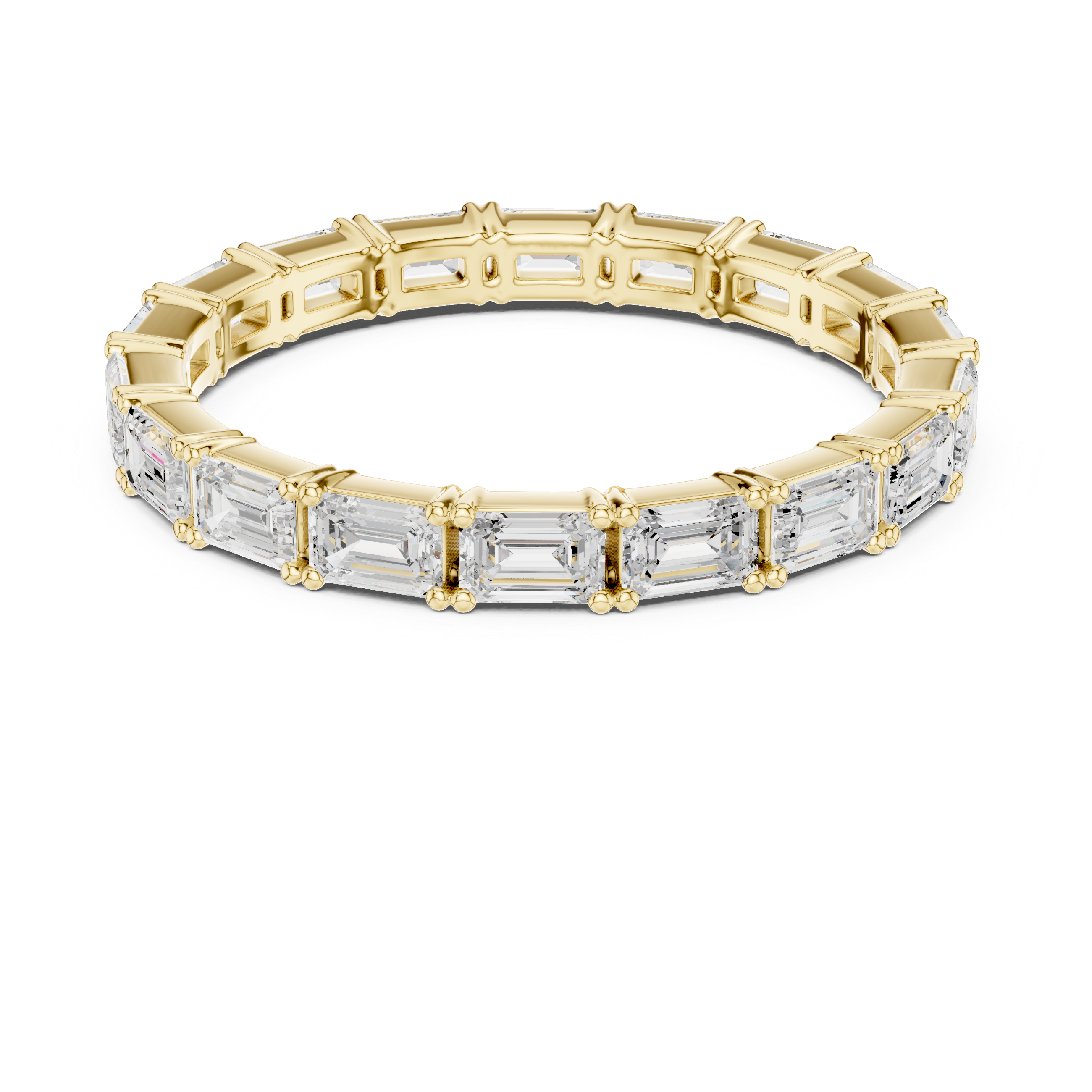 Emerald Cut Diamond Eternity Wedding Band