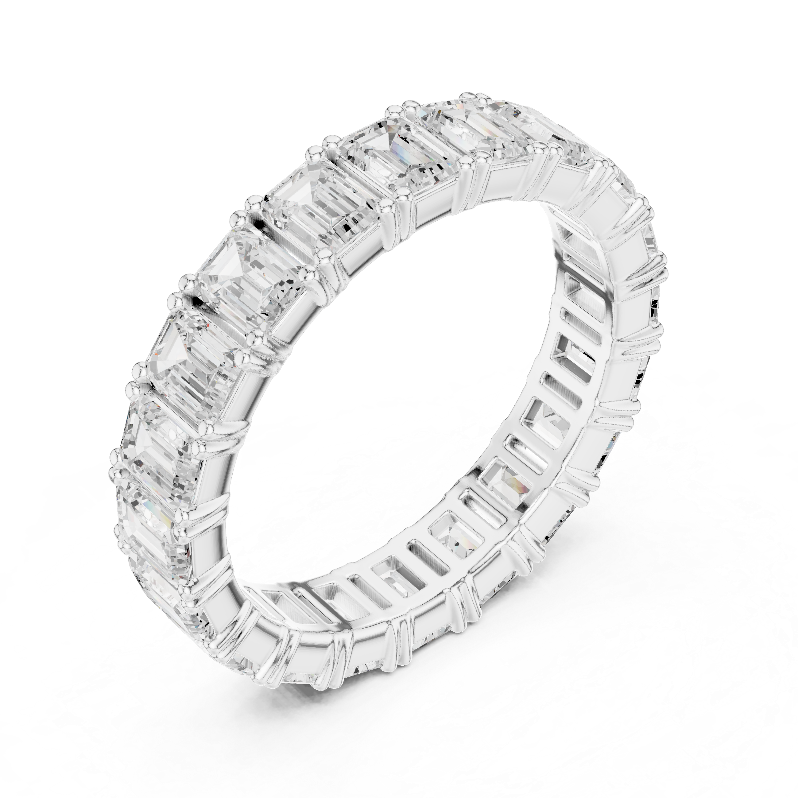Emerald Cut Diamond Eternity Band