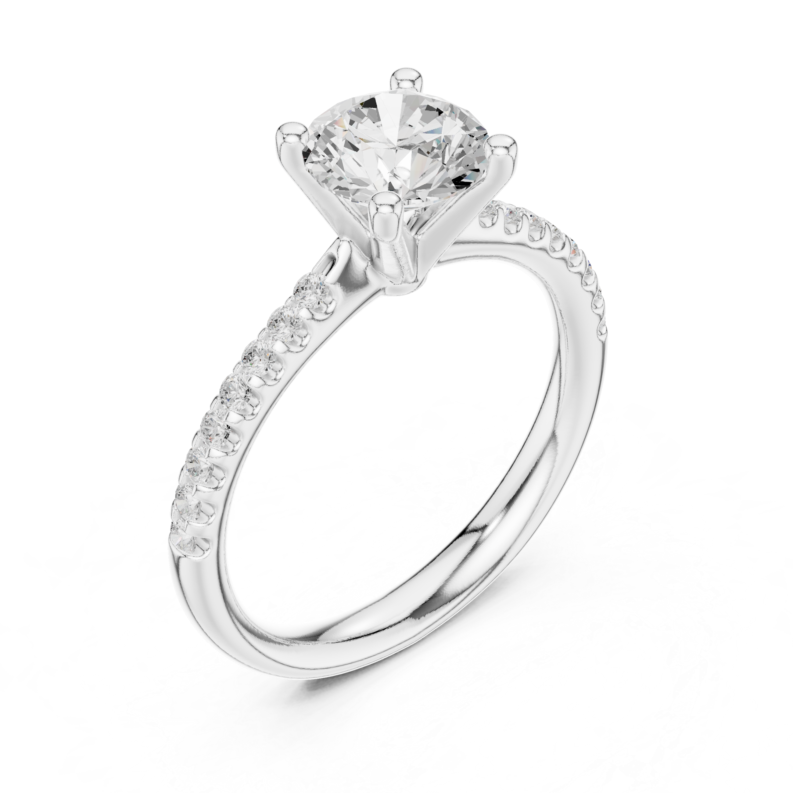 Classic Pavé Diamond Engagement Ring