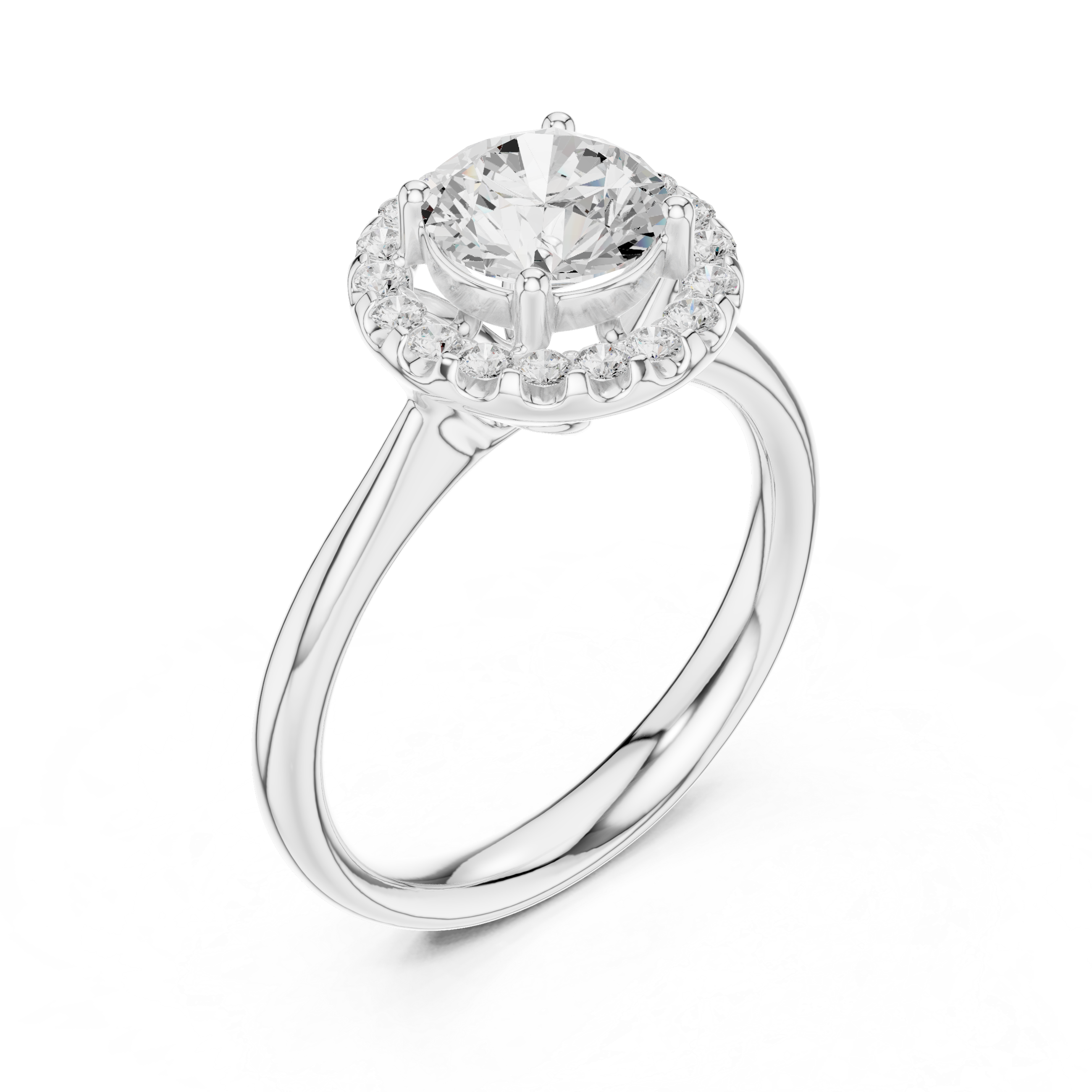 Classic Halo Diamond Engagement Ring