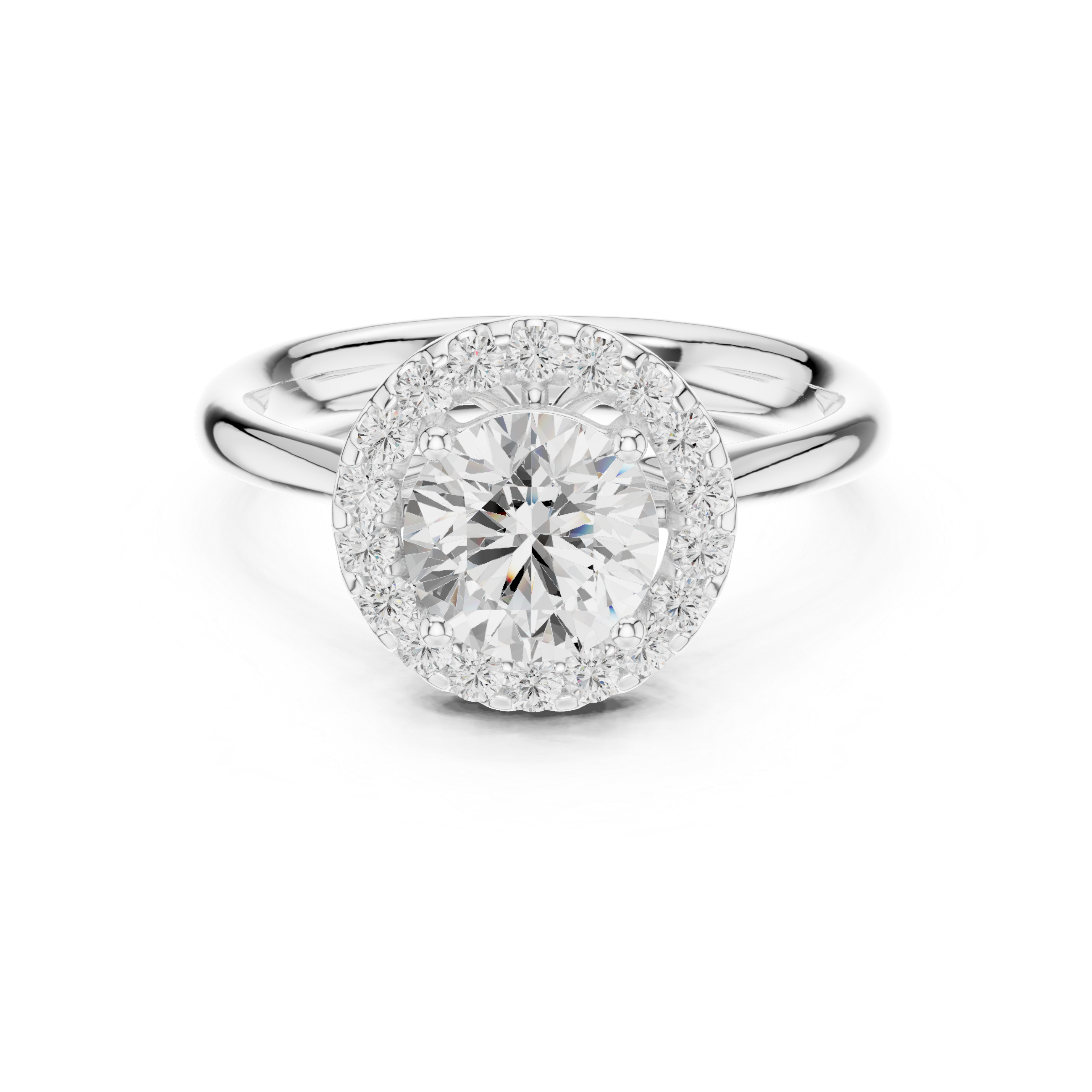 Classic Halo Diamond Engagement Ring