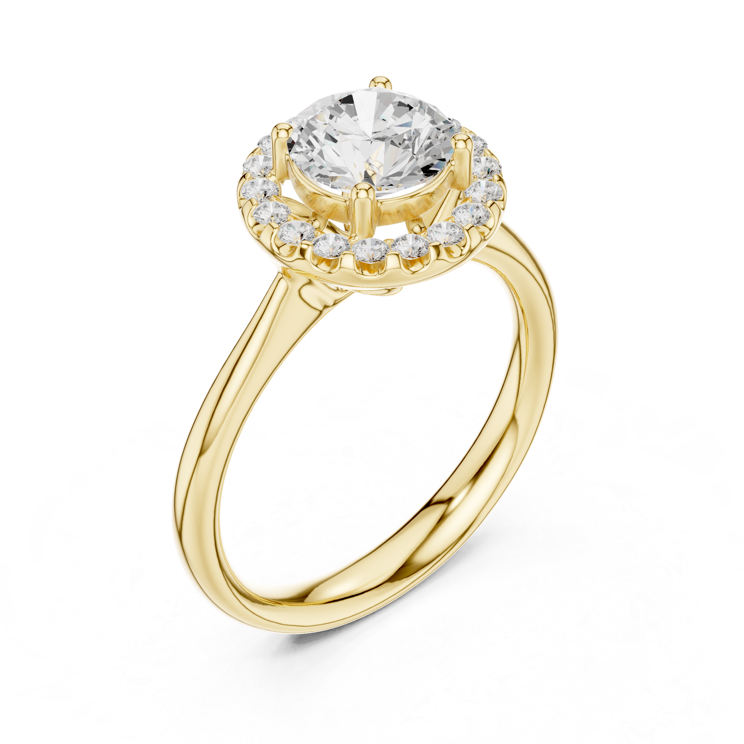 Classic Halo Diamond Engagement Ring