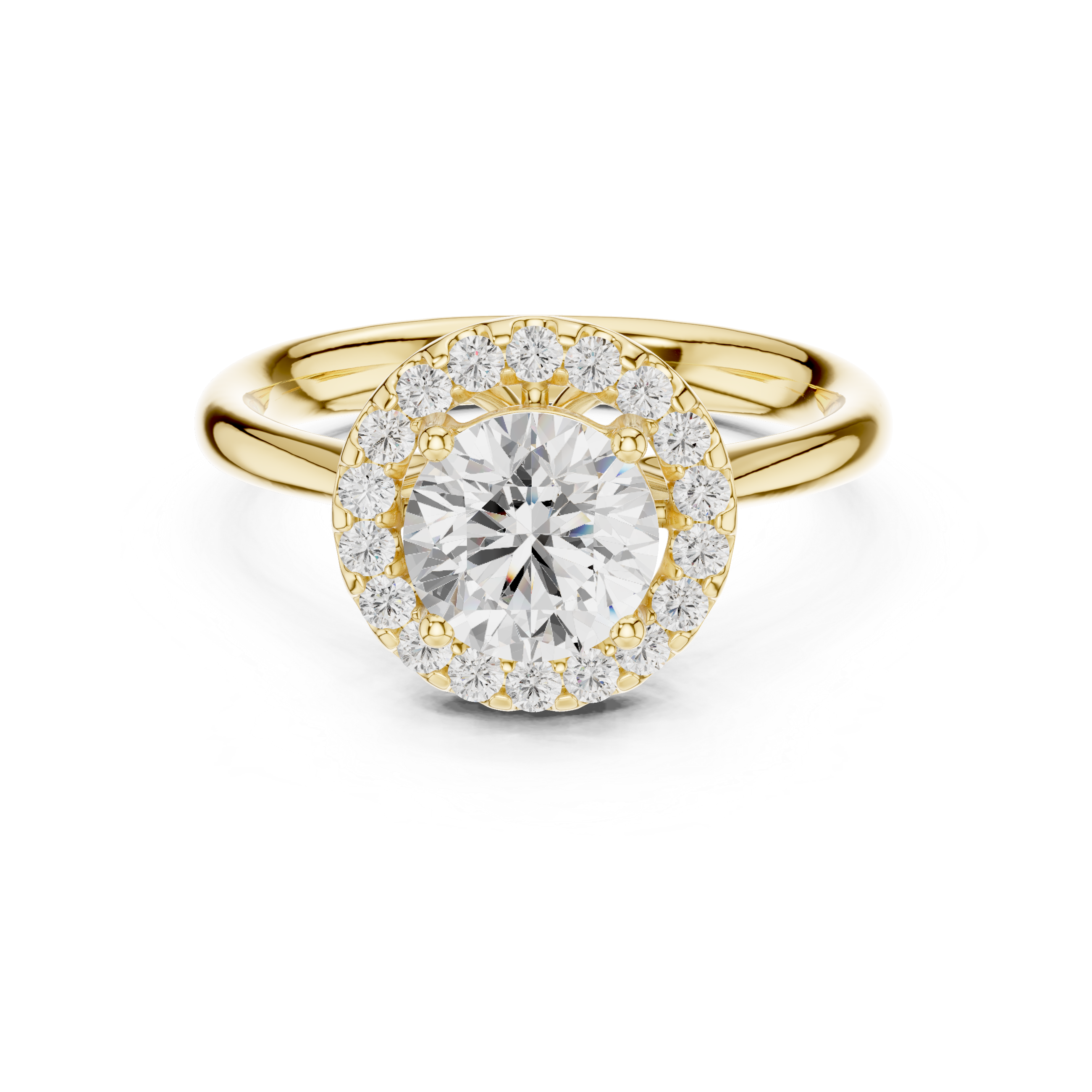 Classic Halo Diamond Engagement Ring