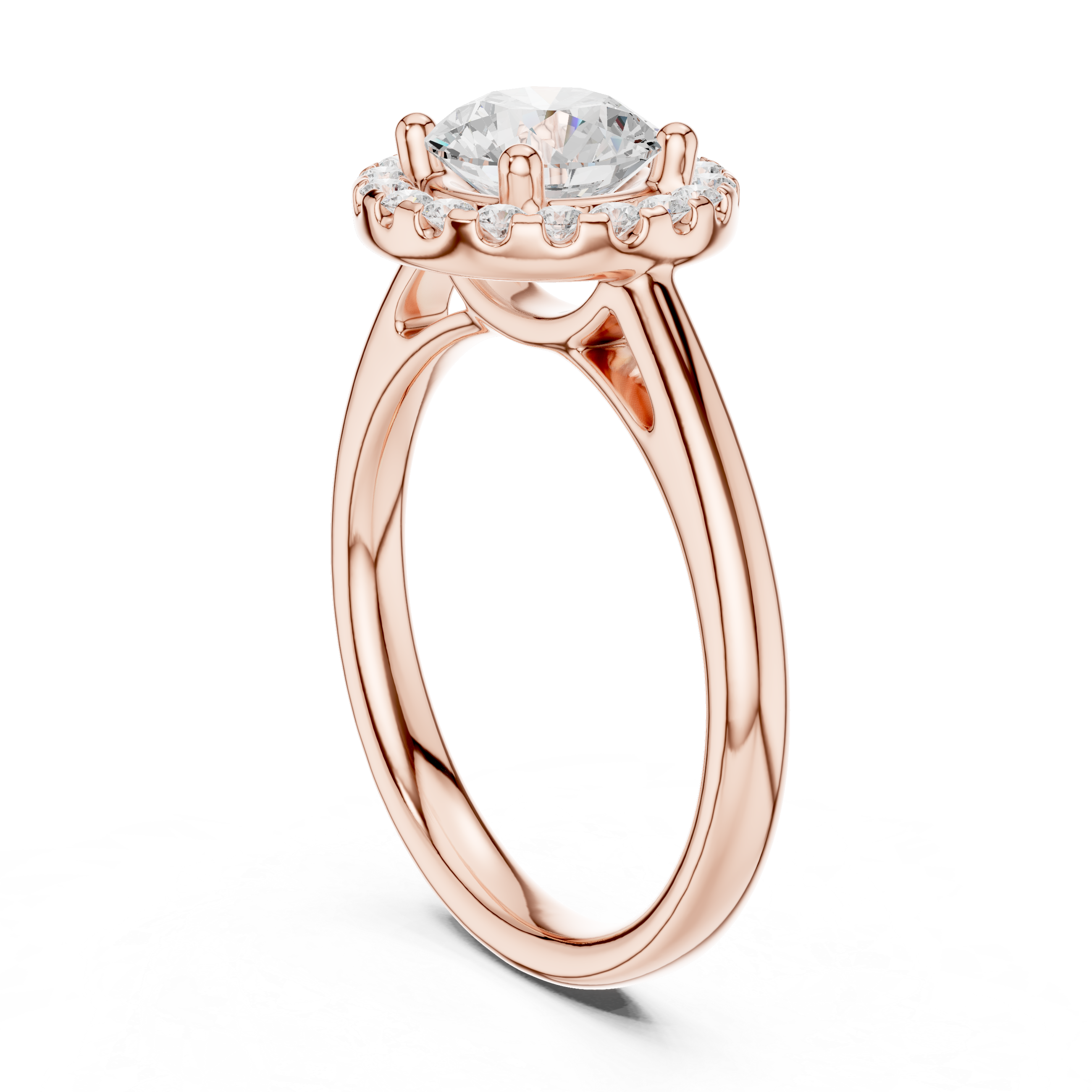 Round Halo Diamond Engagement Ring