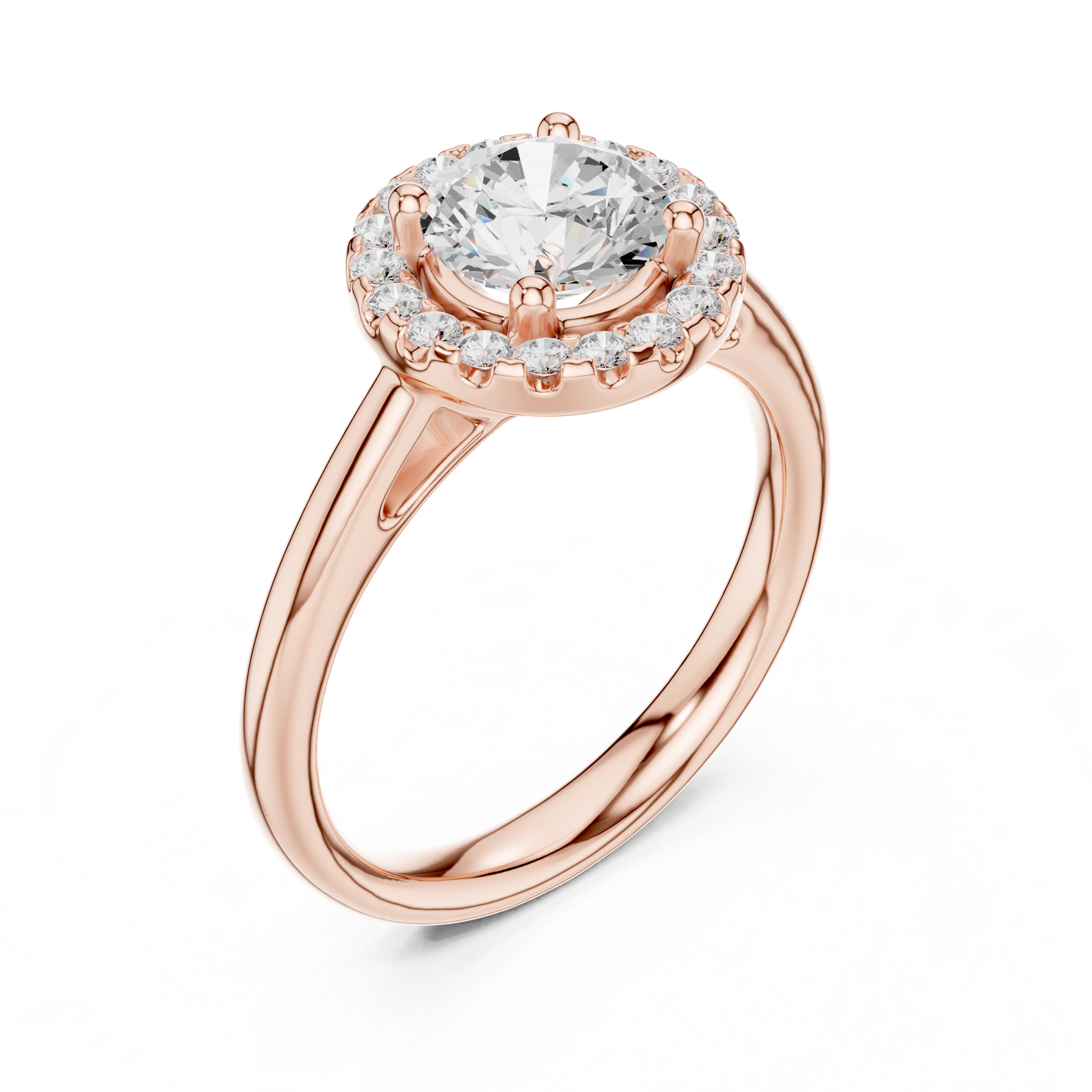 Round Halo Diamond Engagement Ring