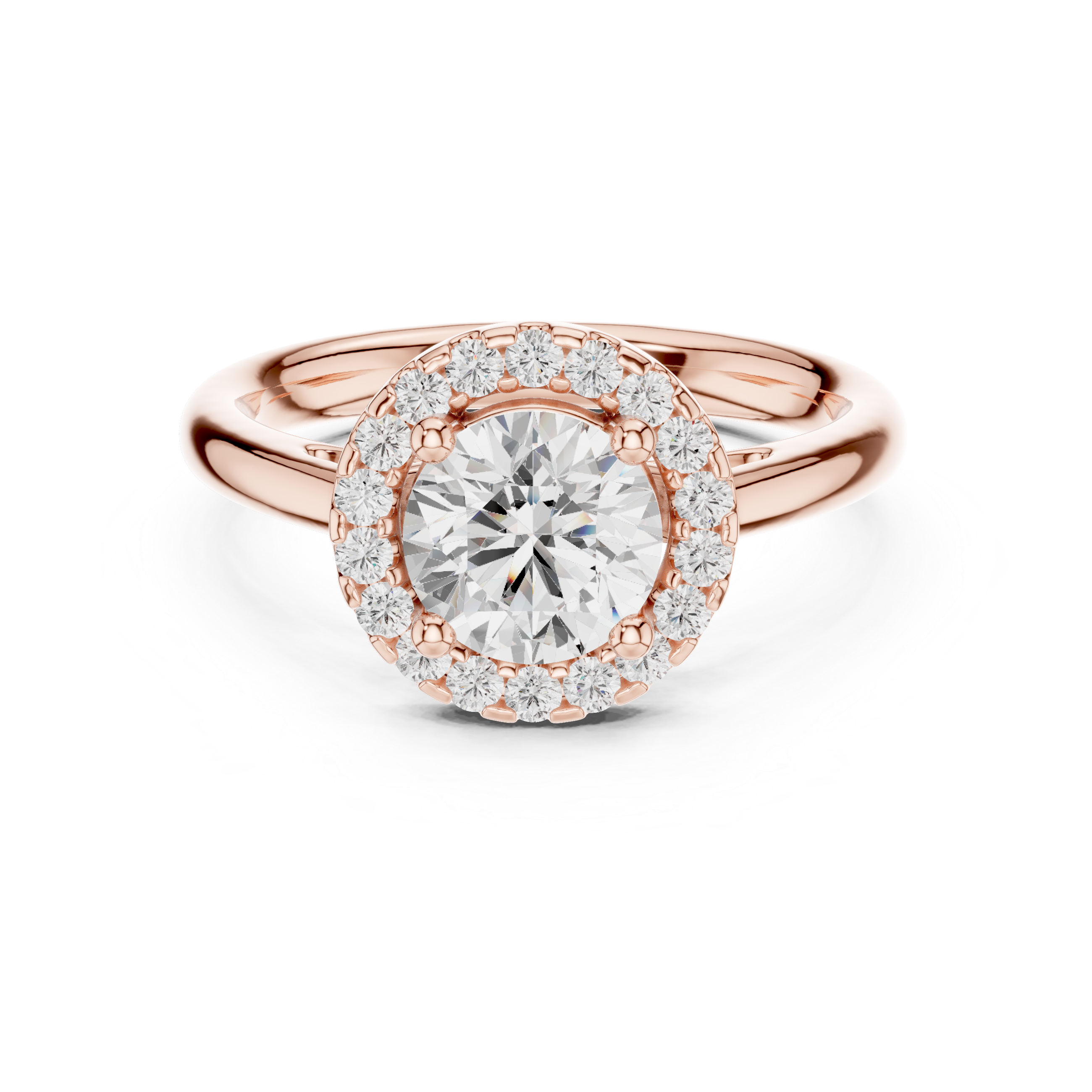 Round Halo Diamond Engagement Ring