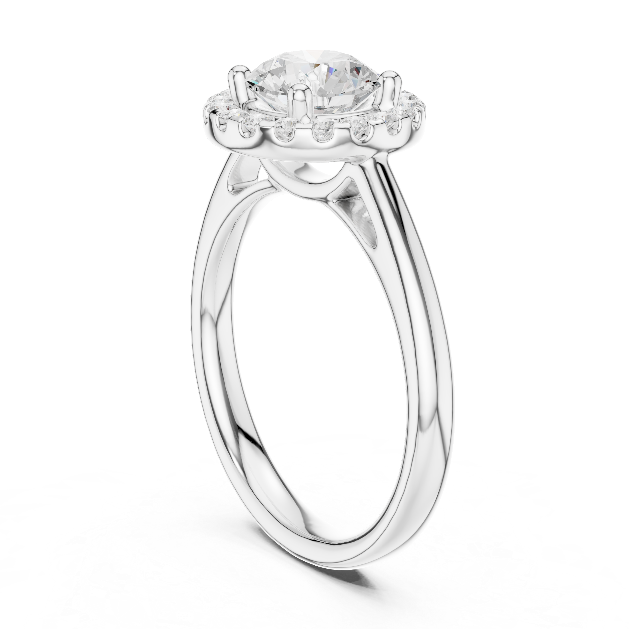 Round Halo Diamond Engagement Ring